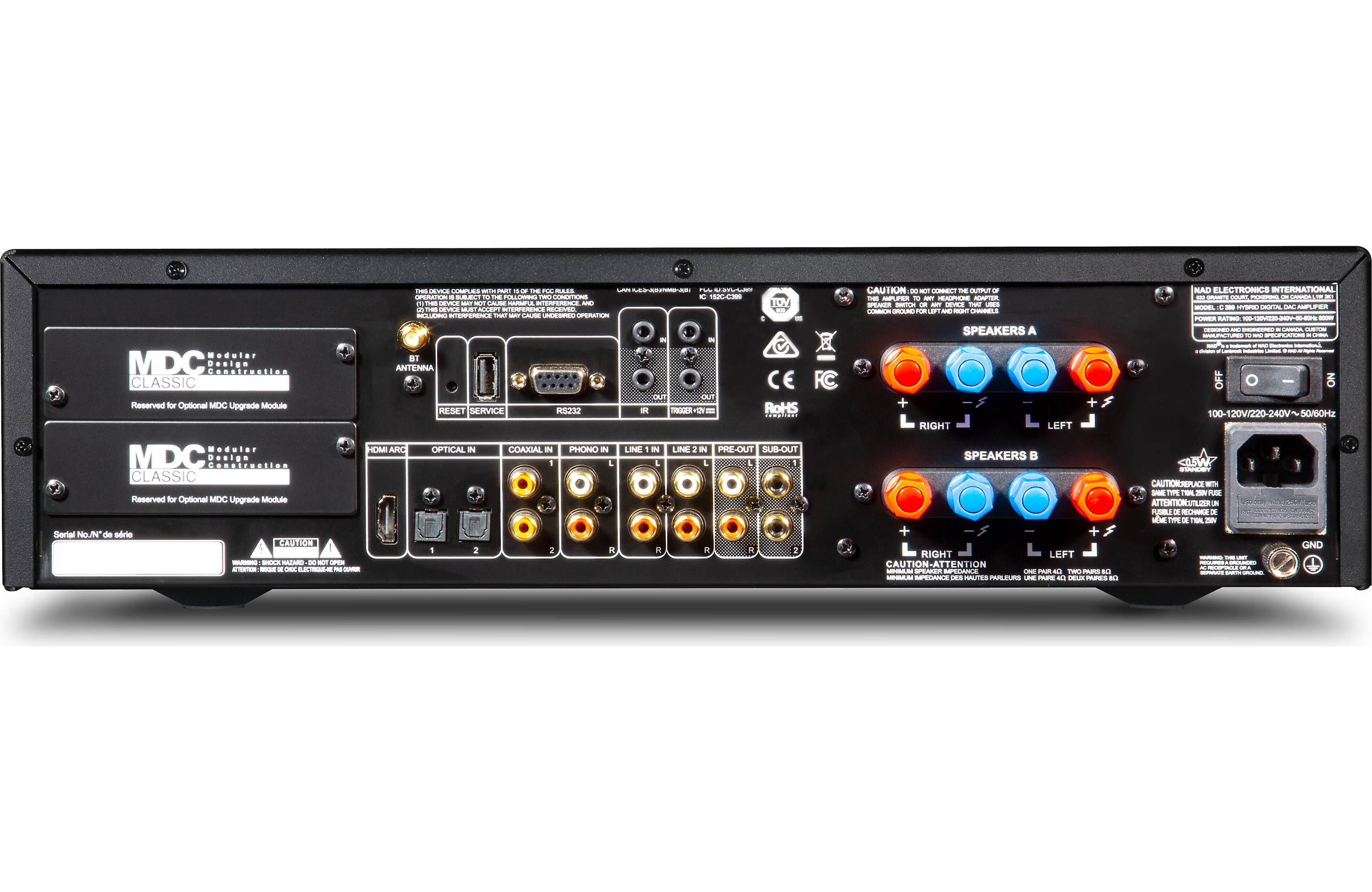 NAD Electronics C399 Hybrid Digital DAC Integrated Amplifier with Bluetooth - HiFi Stereo Receiver for Home Audio System | Perfect for Vinyl Records, Streaming Music & Home Theater Setup (Open Box)