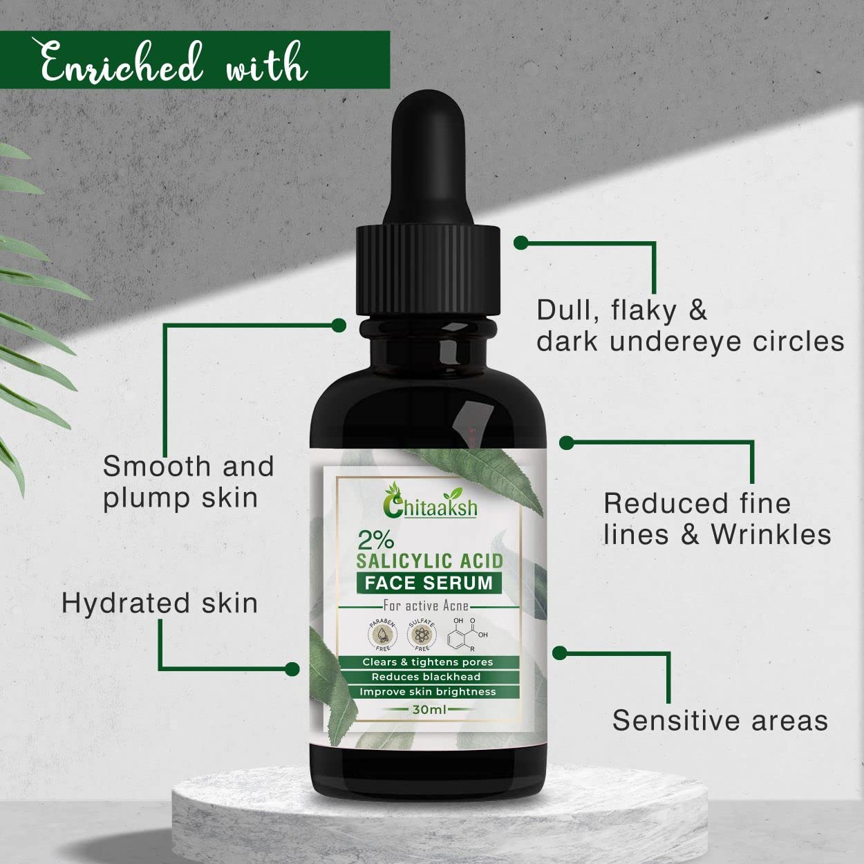 2% Salicylic Acid Face Serum for Acne Scars & Blemish Treatment | Oil Balancing Zinc Formula for Oily & Acne-Prone Skin | Skin Clarifying Anti-Acne Solution | 30ml | Perfect for Daily Skincare Routine & Breakout Prevention