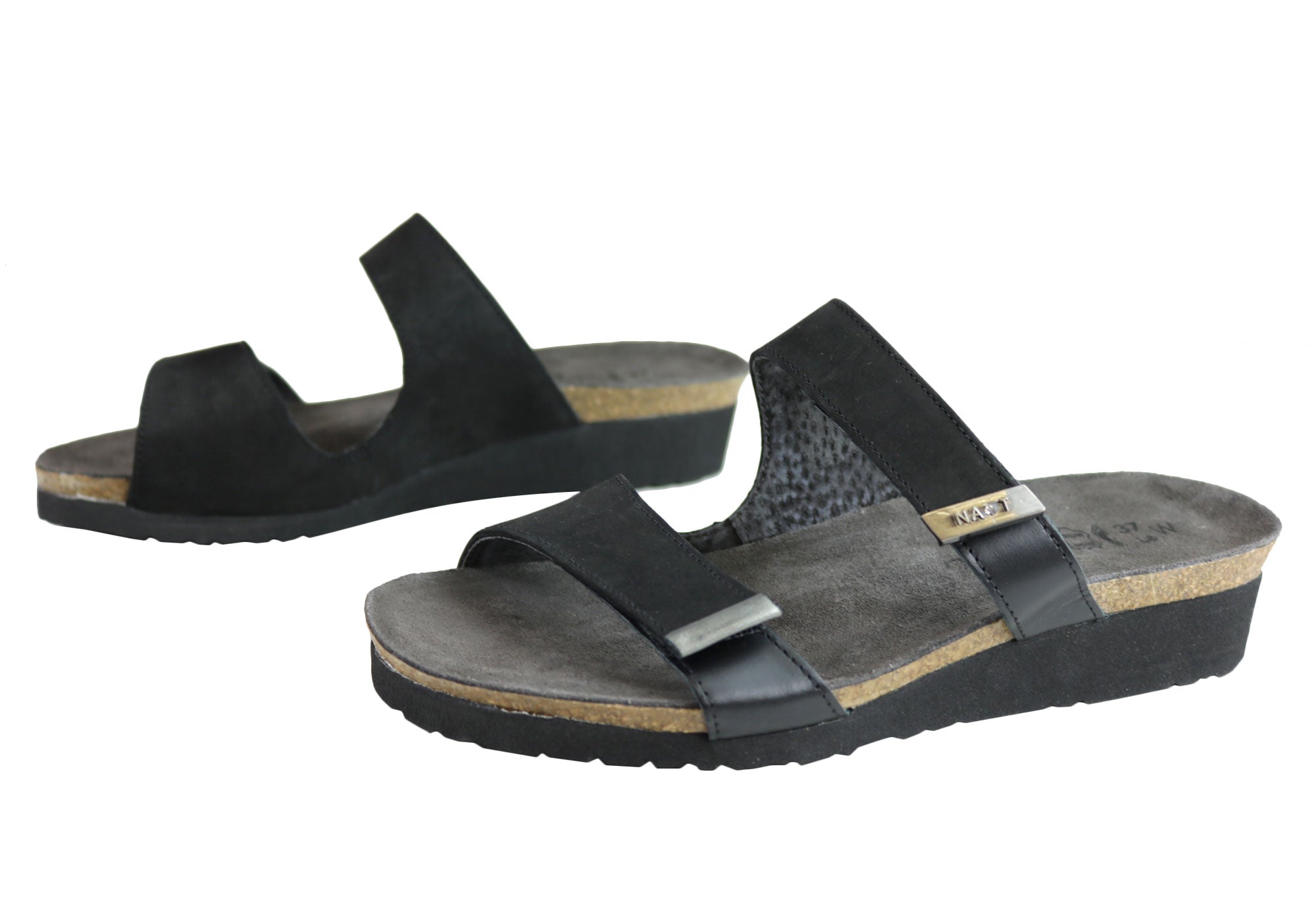 Naot Jacey Wide Women's Leather Comfortable Cushioned Sandals Slides - Perfect for Walking, Travel & Summer Outfits