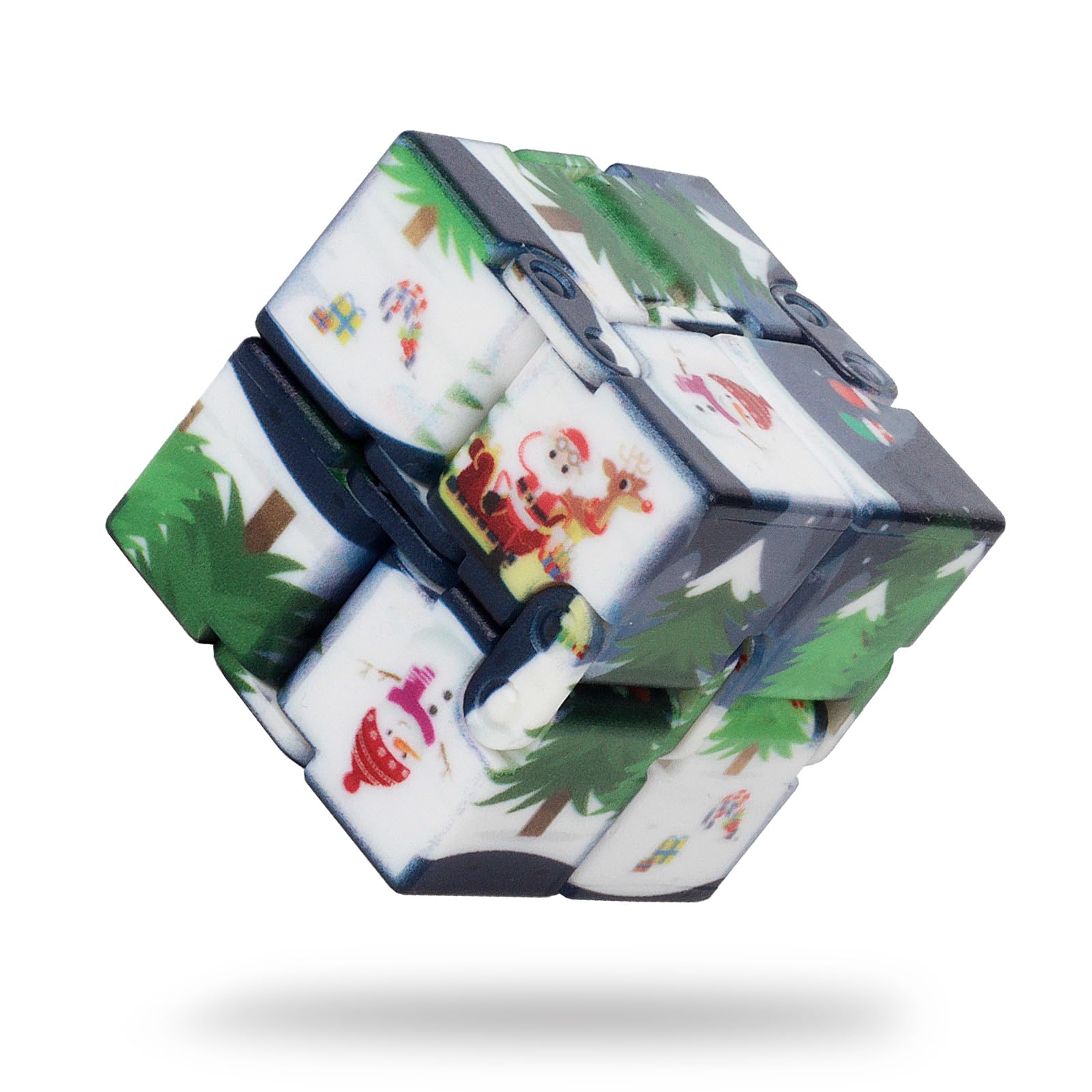 Infinity Cube Fidget Toy - Stress Relief Sensory Cube for Kids & Adults - Durable Pocket-Sized Anxiety Relief - Perfect for Office, School & Travel (Blue-White)