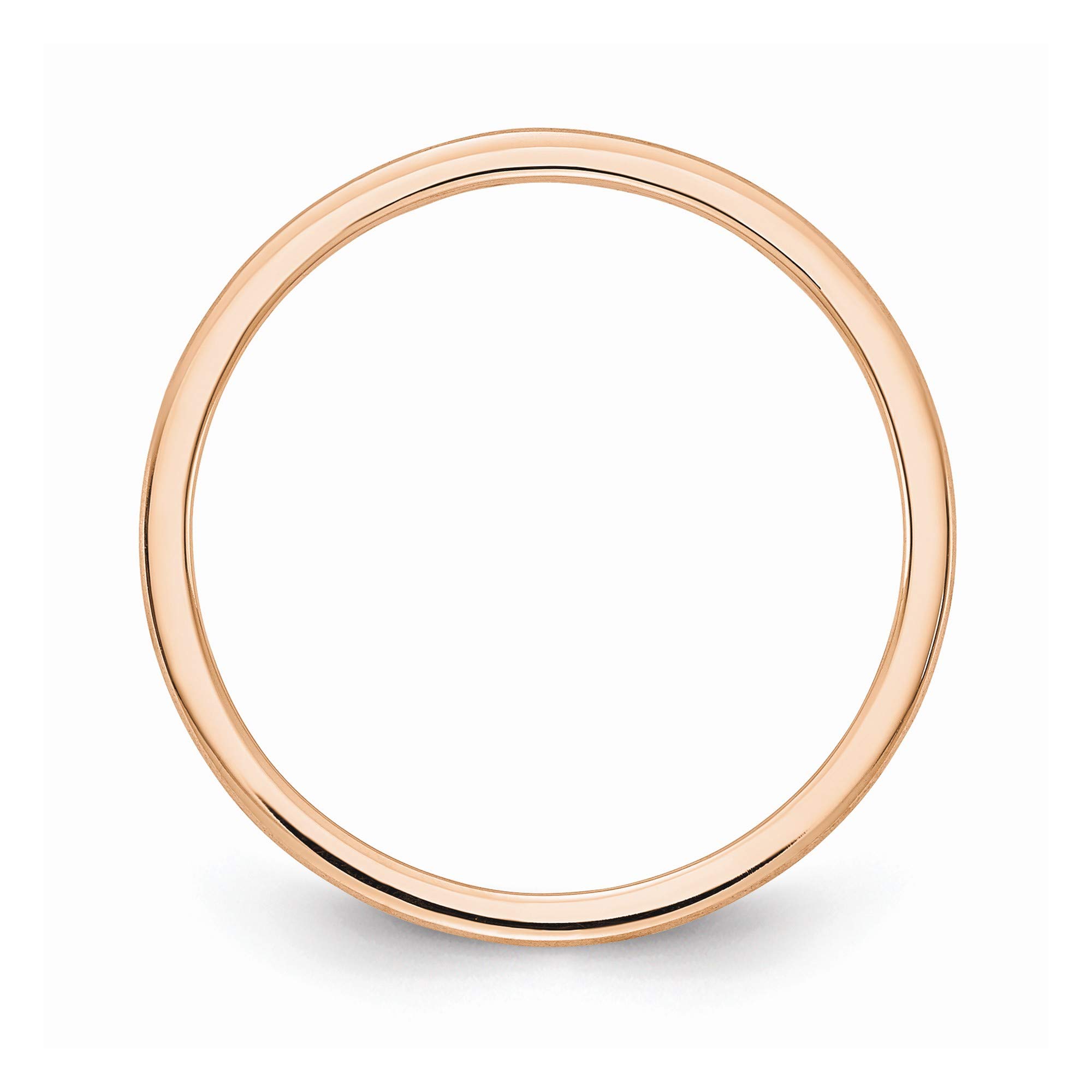 10K Rose Gold 1.2mm Half Round Satin Stackable Band Ring - Size 10 | Dainty Wedding Band, Anniversary Gift, Everyday Jewelry for Women