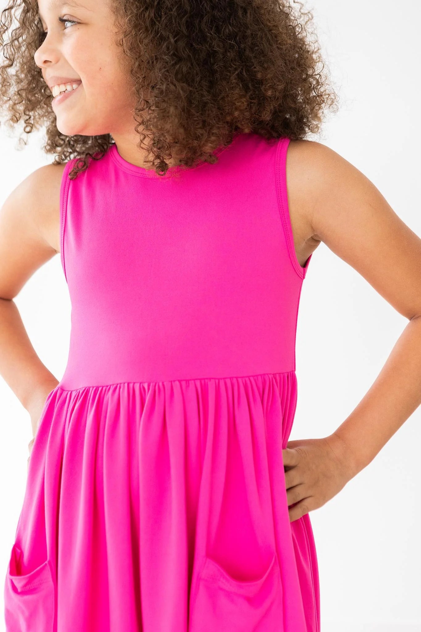 Hot Pink Tank Pocket Twirl Dress for Women - Summer Casual Flowy Swing Dress with Pockets - Perfect for Beach, Vacation, and Date Night Outfits