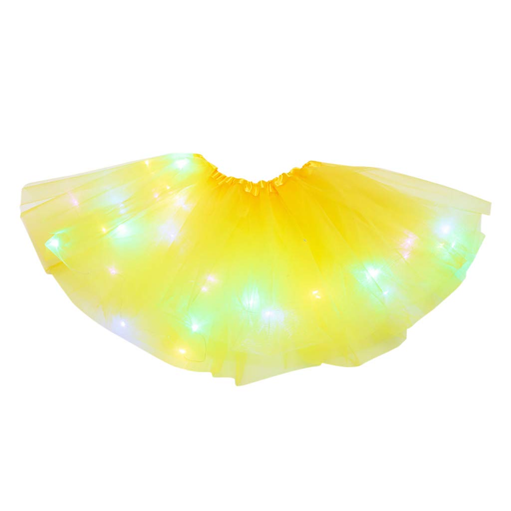 Glow in the Dark LED Tutu Skirt for Women - Mesh Star Sequins Layered Ballet Tulle Mini Skirt | Princess Party, Rave, Dance Performance, Halloween Costume, Photoshoot