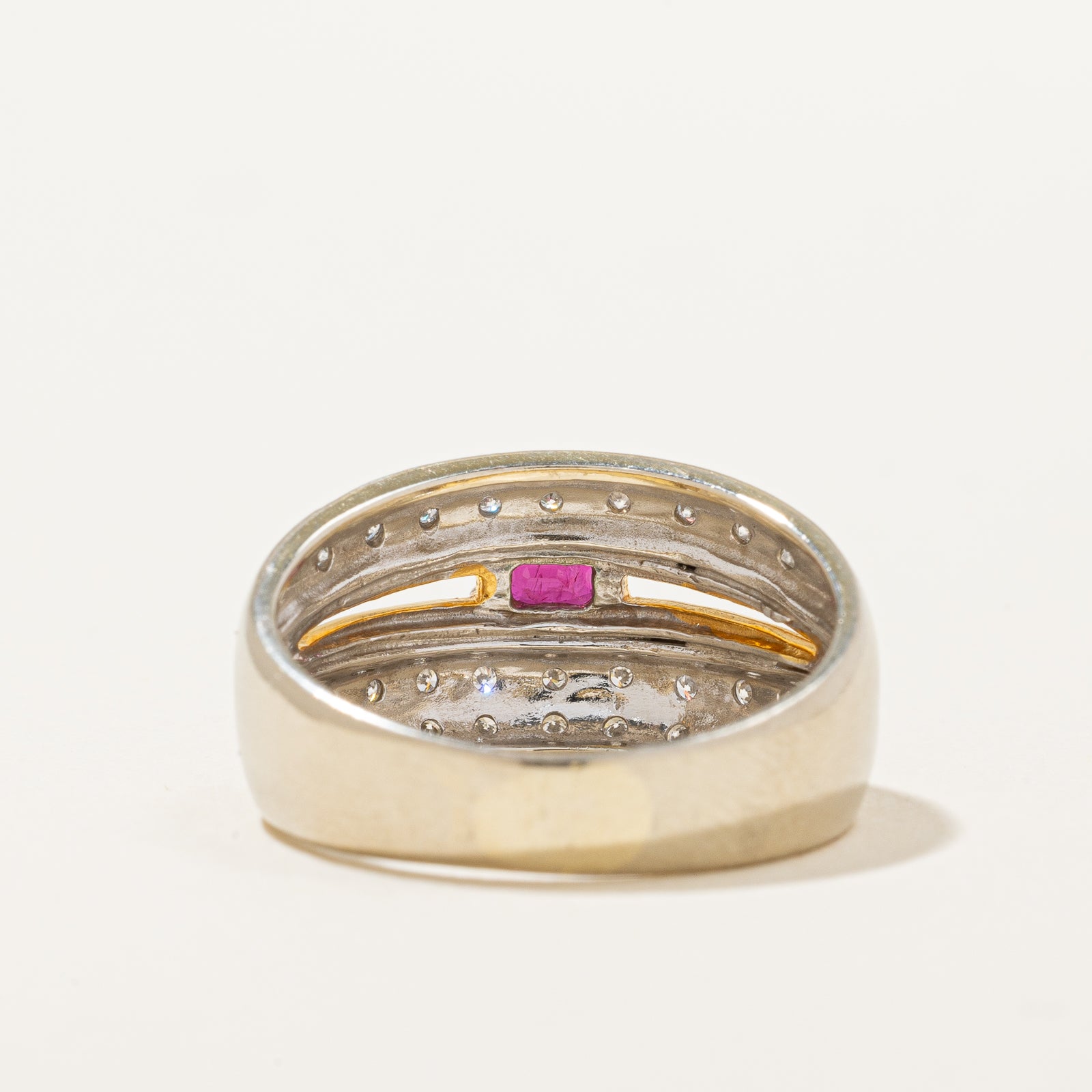 Exquisite 0.28ct Radiant Cut Ruby & Diamond 14K Two-Tone Gold Ring for Women | Size 7.5 | Perfect for Anniversary, Engagement & Special Occasion Gifts
