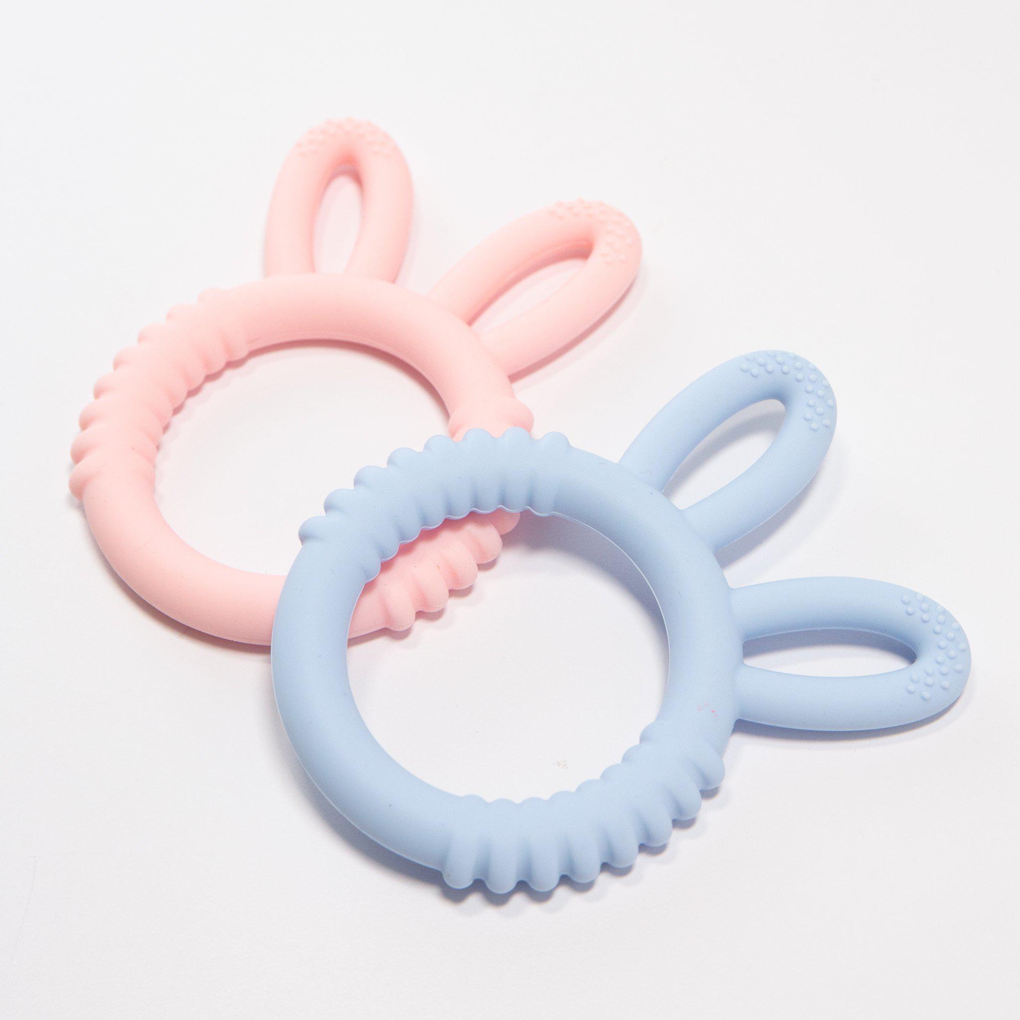 Silicone Bunny Teething Ring for Babies - Soft & Safe Soother for Teething Relief - Perfect for Infants & Toddlers at Home or On-the-Go