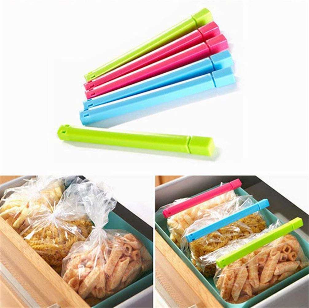 6-Pack Plastic Food Storage Bag Clips - Airtight Sealing Clamps for Kitchen, Snacks, Chips, Cereal & More - Perfect for Organizing Pantry, Freezer & Travel Snacks
