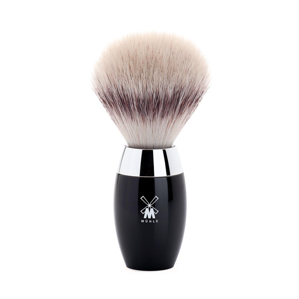 Premium MÜHLE KOSMO Black Silvertip Fiber Shaving Brush - Synthetic Luxury Shave Brush for Men with Rich Lather | Perfect for Wet Shaving, Travel & Grooming Kits