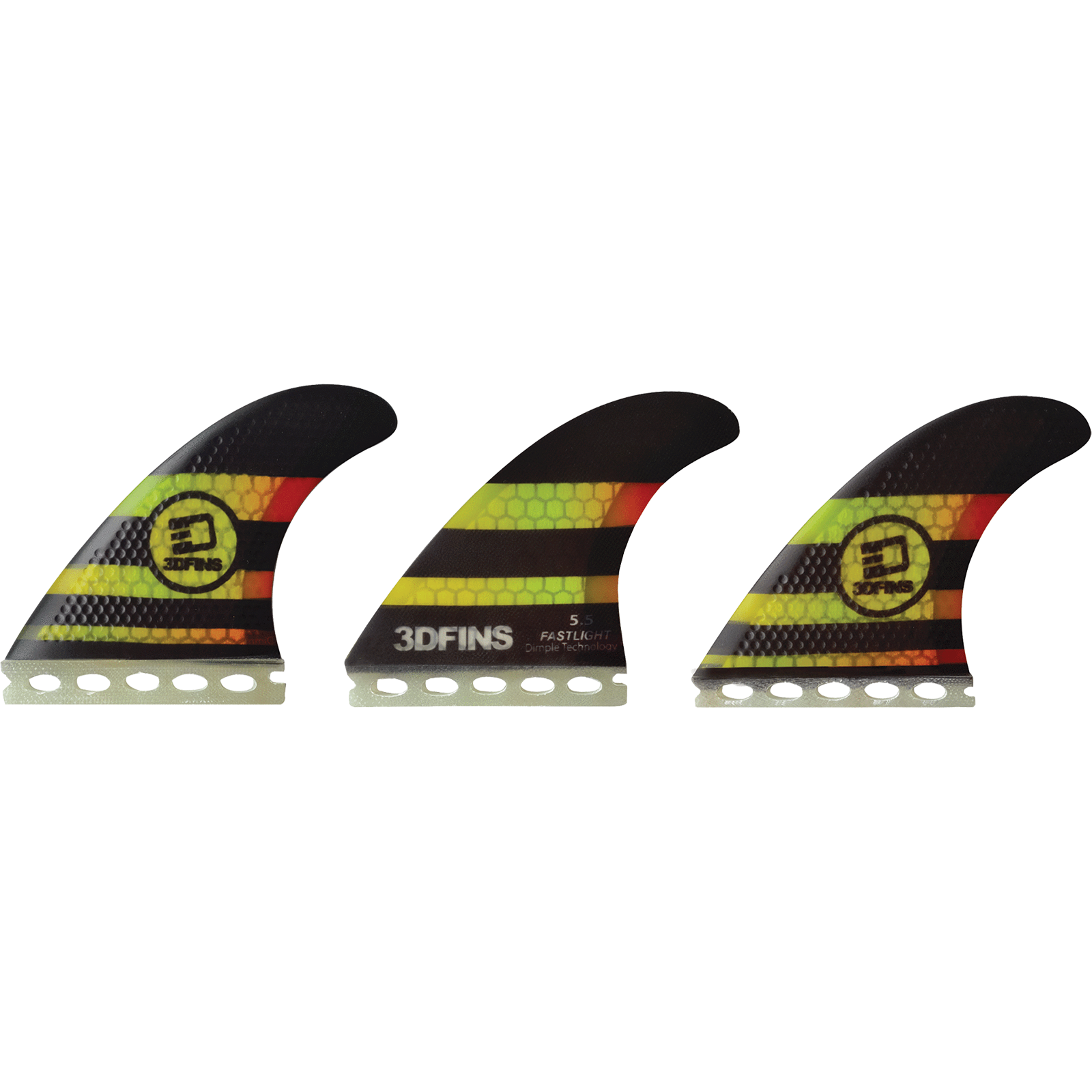 3D Fastlight Thruster Surfboard Fins Set of 3 - 5.5