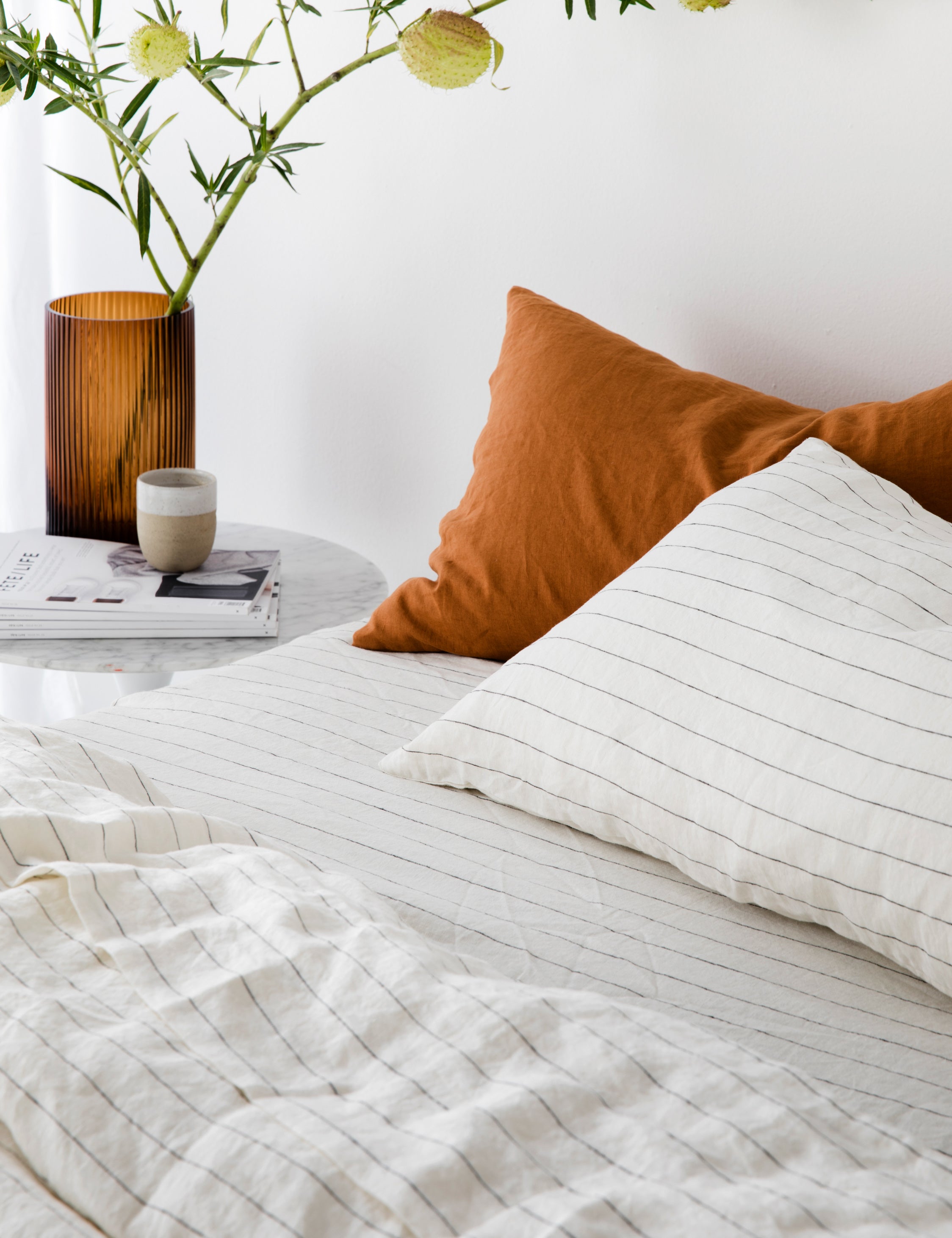 Premium European Flax Linen Pillowcase Set of 2 - 100% Natural Breathable Bedding for Hot Sleepers - Luxury Hotel Style Home Decor for Master Bedroom & Guest Room