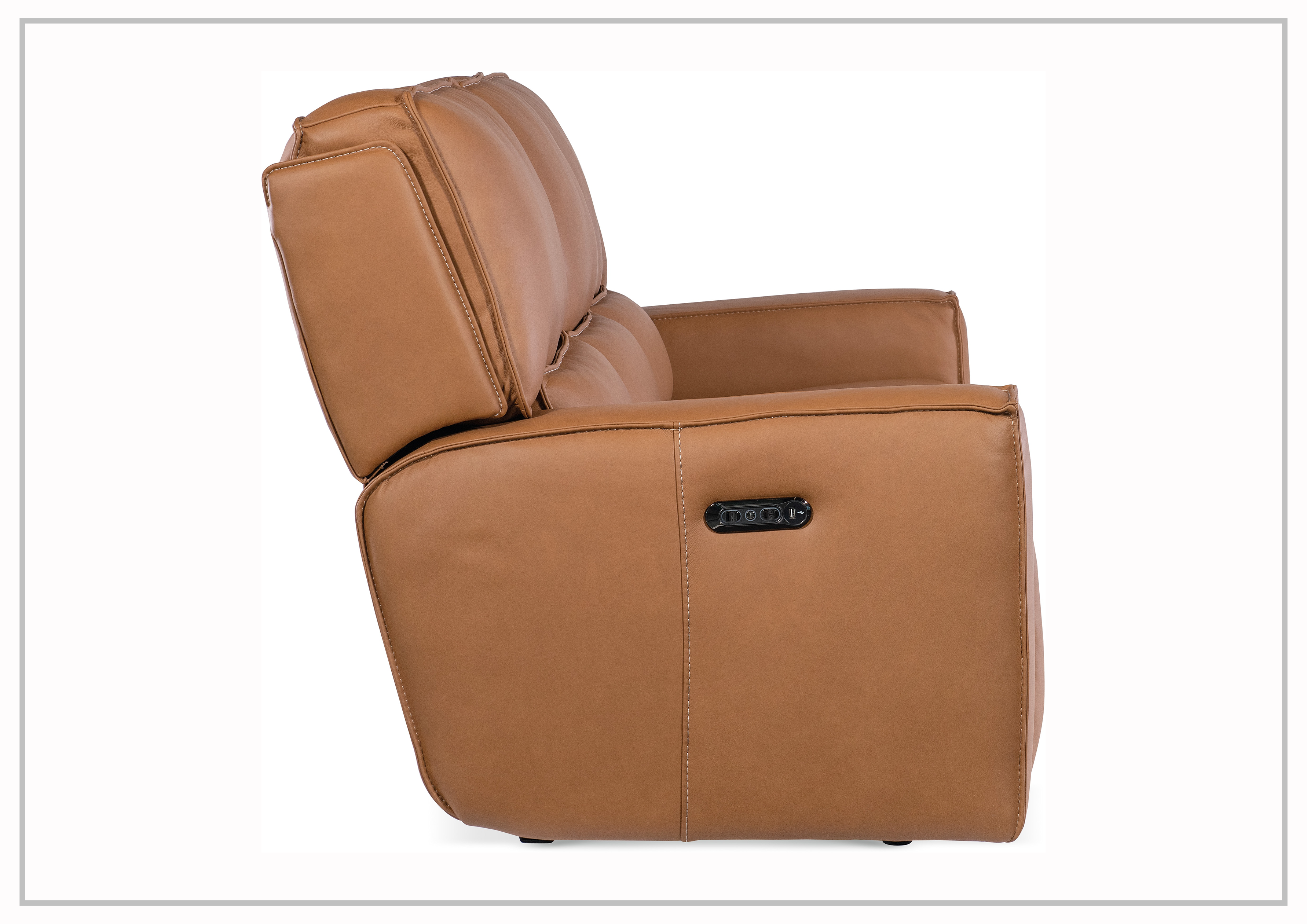 Hooker Furniture Miles Zero Gravity Power Recliner Leather Sofa - Adjustable Electric Recliner with Lumbar Support for Living Room, Home Theater & Office Comfort