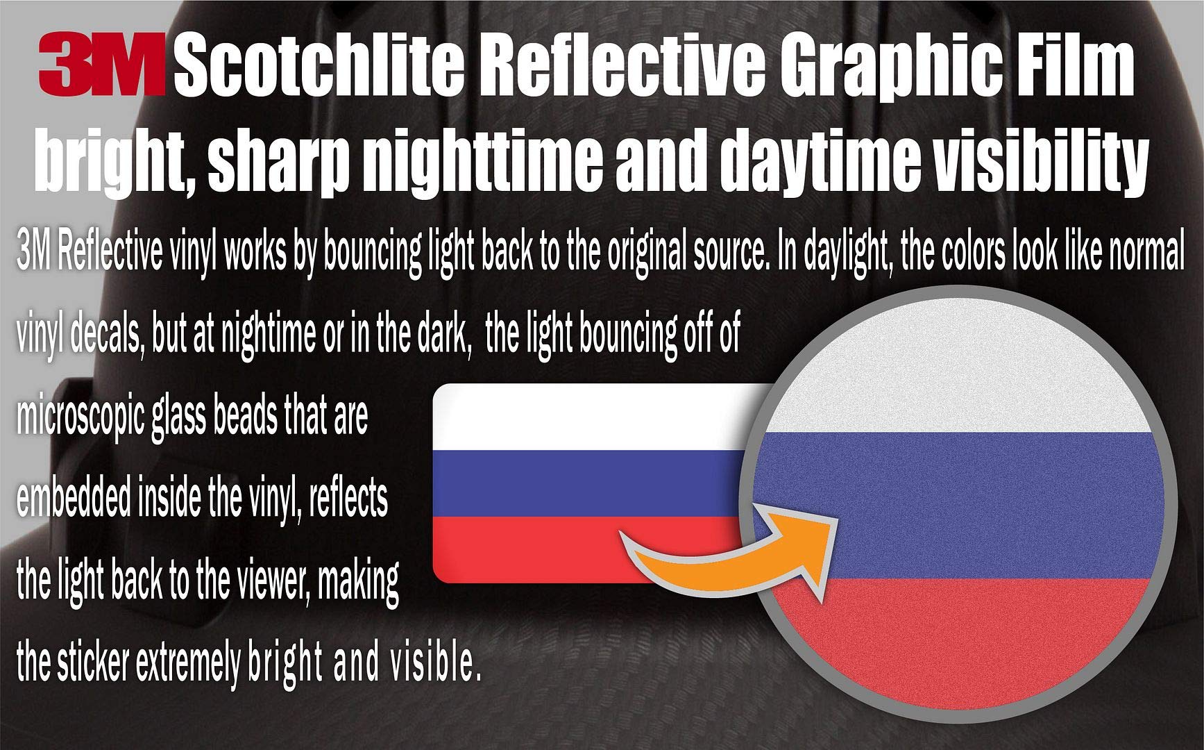 10-Pack 3M Reflective US & Russia Flag Stickers - High Visibility Safety Decals for Hard Hats, Helmets, Bikes, Toolboxes & Laptops - Perfect for Night Safety, Work Gear Identification & Patriotic Decor