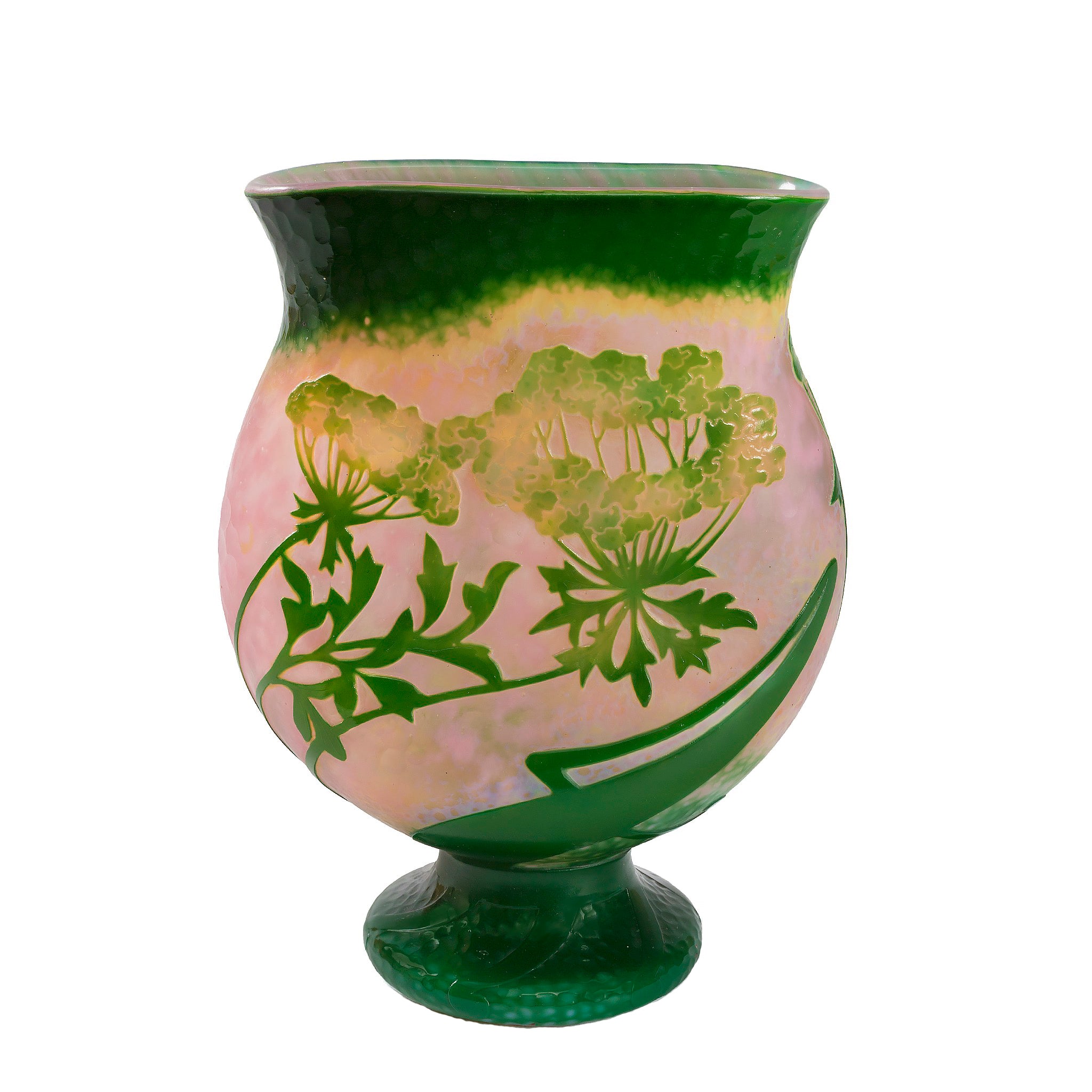 Daum Nancy Ombelle Cameo Glass Vase - Antique French Art Nouveau Floral Decor - Perfect for Home Decor, Wedding Centerpieces & Luxury Gift Giving