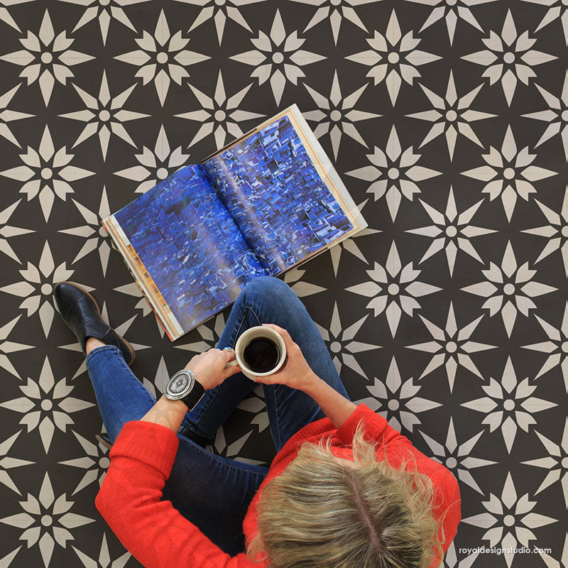 Starz Tile Stencil Kit - Reusable DIY Wall & Floor Tile Painting Templates for Home Decor & Crafts | Perfect for Bathroom, Kitchen Backsplash, and DIY Projects