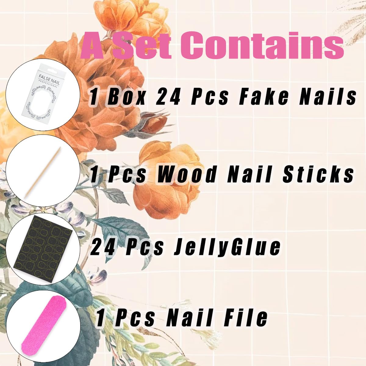 24Pcs Short Almond Press on Nails - Red Glitter Sequins Flower Design with Glue - Full Cover Acrylic Fake Nails for Women - Perfect for Parties, Weddings & Everyday Manicure Decorations