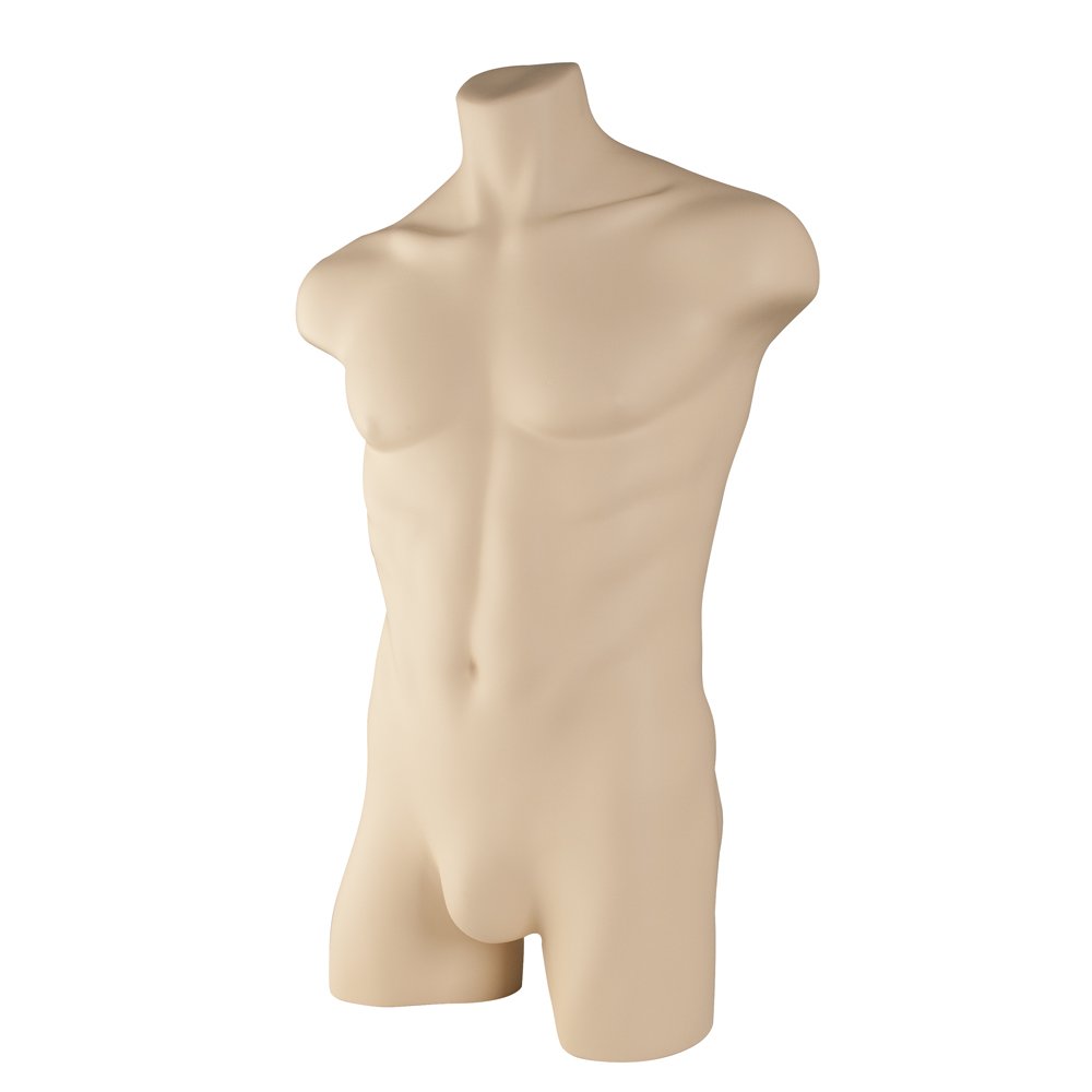 Econoco MA35 Men's Active Wear Torso Form - Flesh Tone Mannequin for Fitness Apparel Display & Photography - Perfect for Gym Wear, Sportswear & Athletic Clothing Showcase