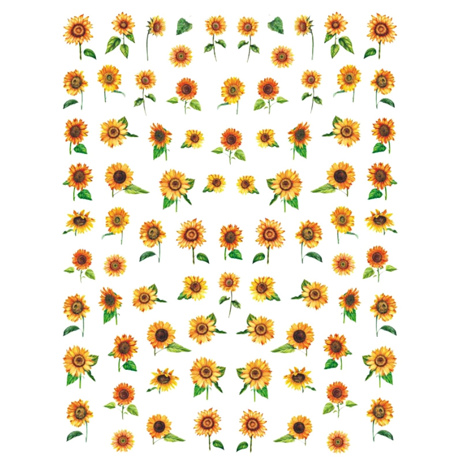 3D Sunflower Nail Stickers - Ultra Thin Floral Water Decals for Nail Art | Blossom Design for DIY Manicures & Nail Salon | Perfect for Spring, Summer Nails & Special Occasions