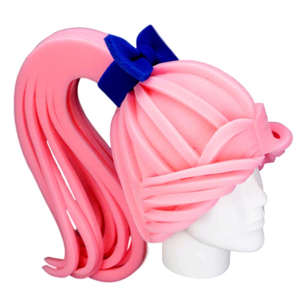 Foam Party Hats: Fun Ponytail Foam Wig for Cosplay, Drag Queen Performances & Crazy Hat Day - Colorful Wig with Bow - Perfect for Halloween, Themed Parties & Festive Celebrations