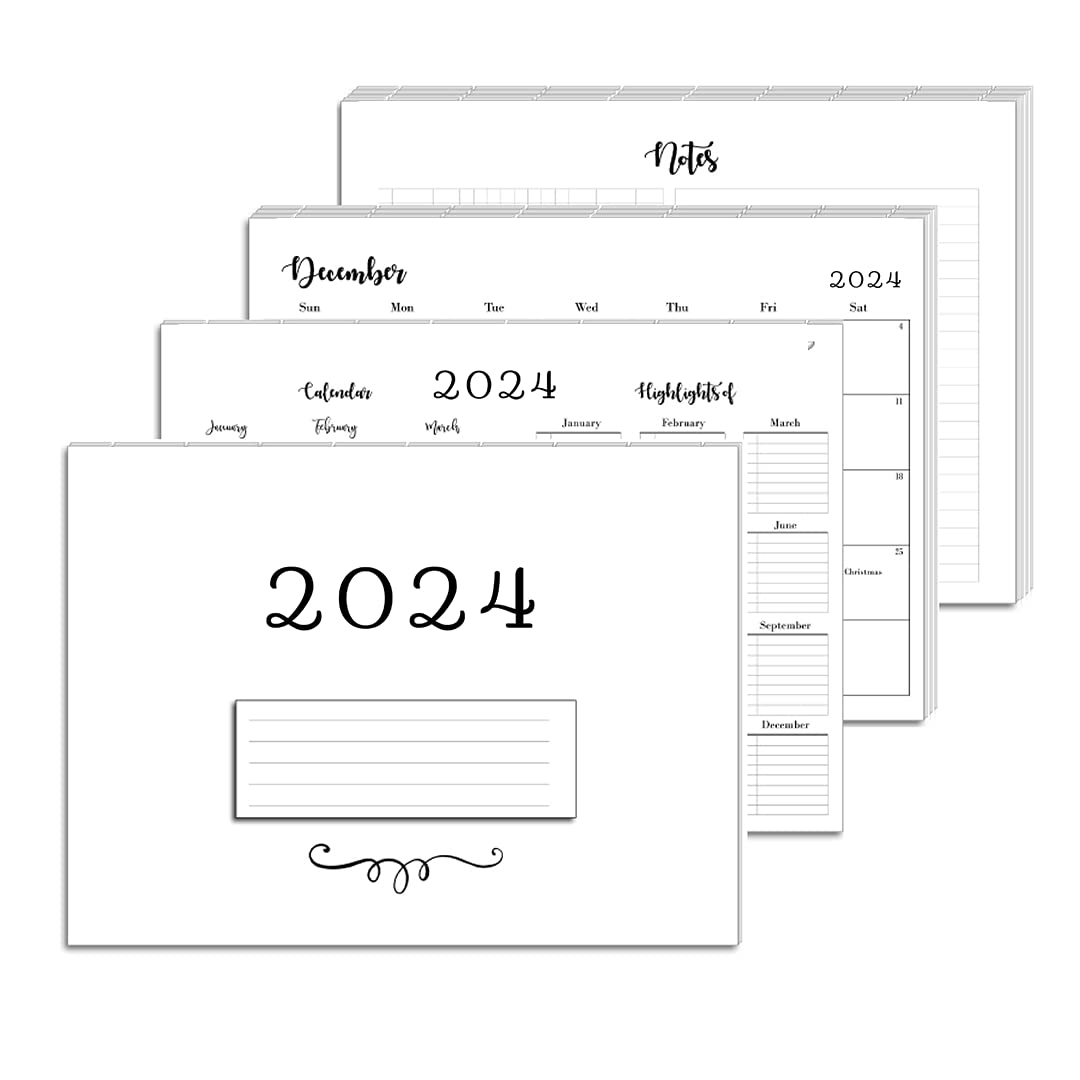 2024-2025 Monthly Planner Refills for 9-Disc Medium Planners (7x9.25 Inches) - Perfect for Home Office, School & Work Organization (Planner Sold Separately)
