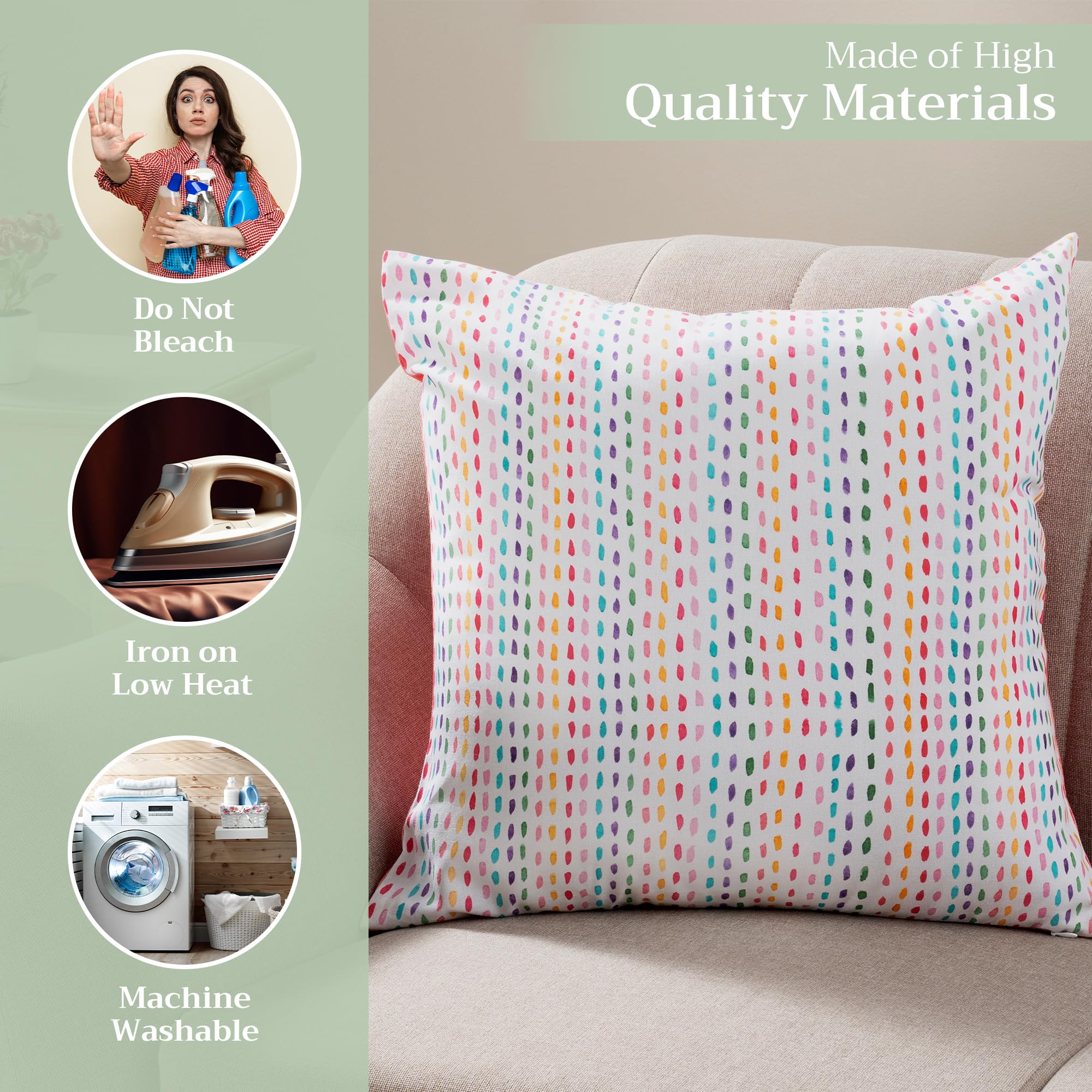 Maison d'Hermine 20x20 Inch Square Decorative Pillow Covers - 100% Cotton Throw Pillow Covers with Hidden Zipper for Sofa, Couch, Bed & Home Decor (Hesperides Graphic Print) | Perfect for Easter Decorations, Living Room Accents & Cozy Home Styling