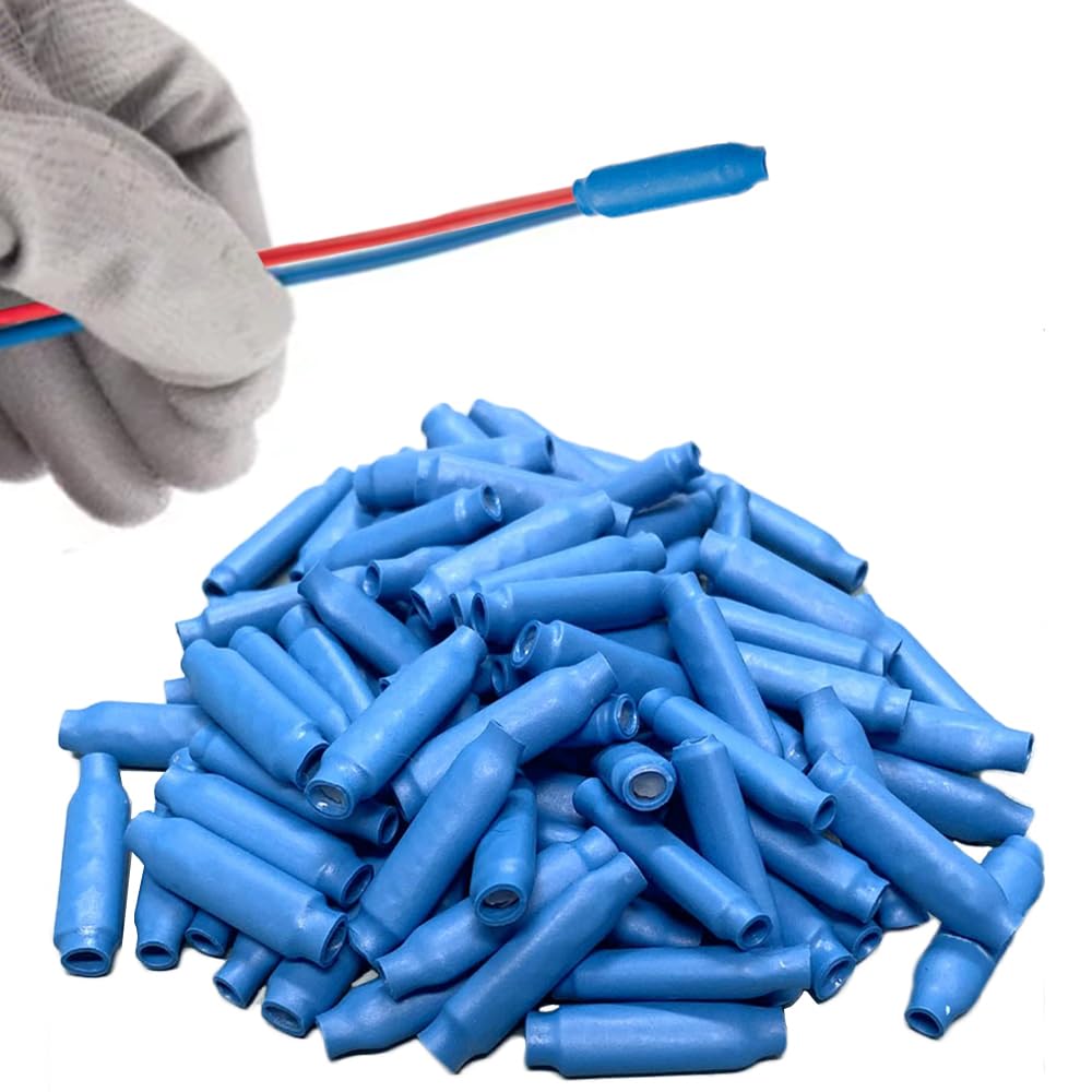 100Pcs Low Voltage Wire Connectors - Silicone Wet Crimp B Type Gel Filled Splice for Telephone & Alarm Wiring - Ideal for Outdoor, Underground & Moisture-Prone Electrical Connections