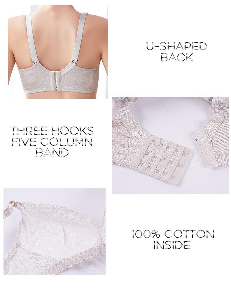 Wireless Lace Nursing Bra - Lightly Padded Open Front Cotton Bra for Breastfeeding Moms | Comfortable Maternity & Nursing Wear for Daytime & Night Use