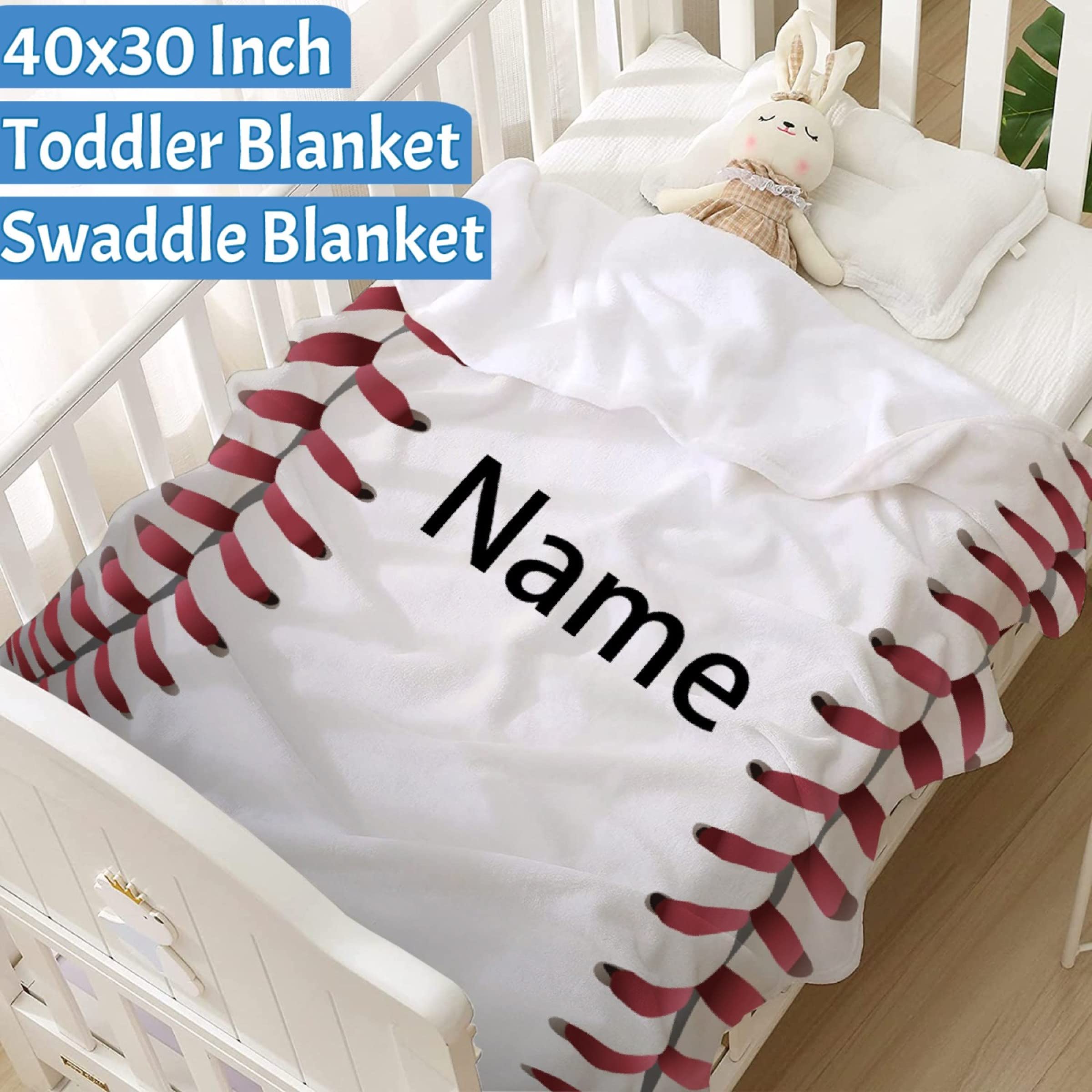 Custom Personalized Name Softball Baseball Blanket - Super Soft Extra Large 120