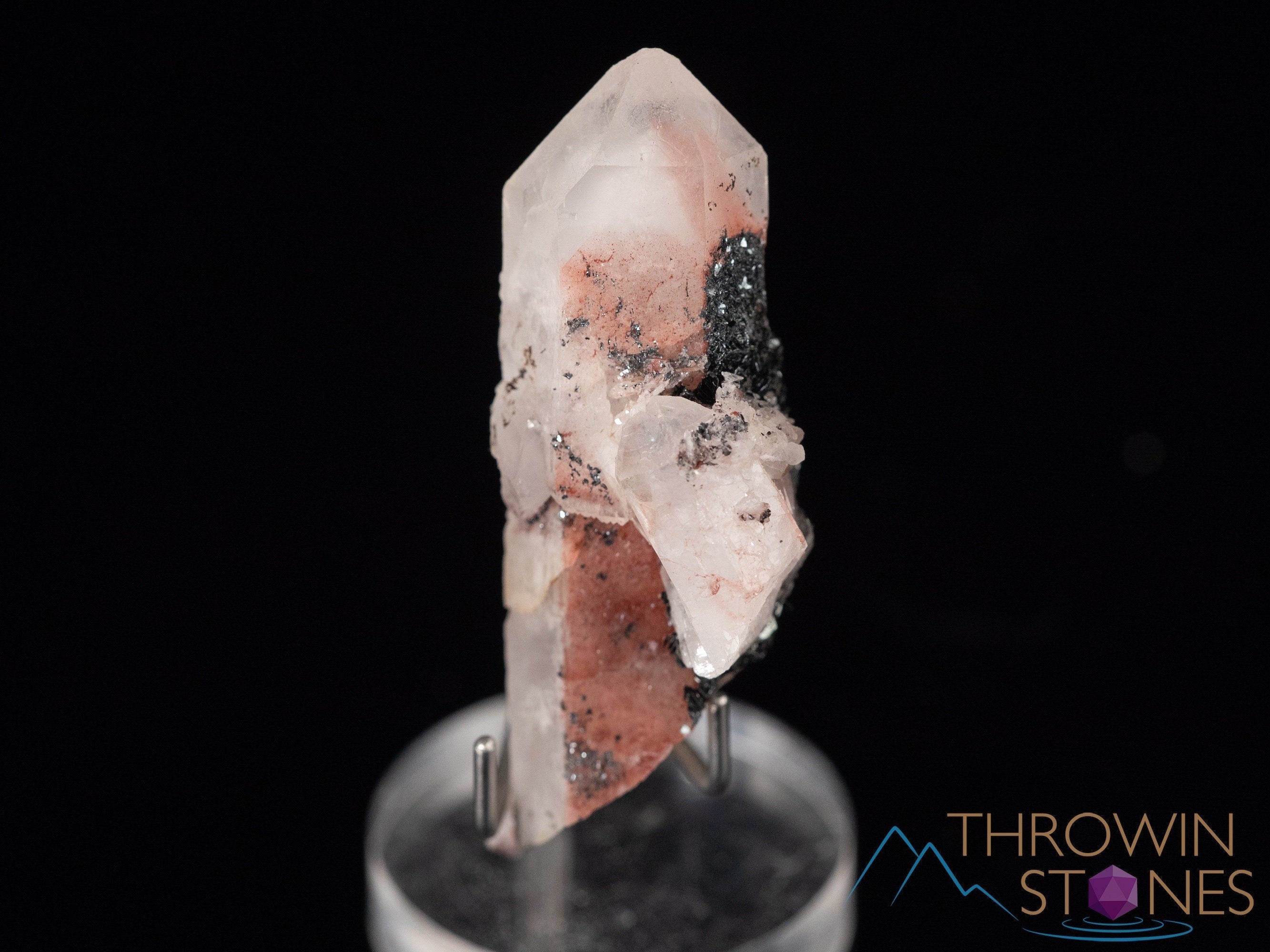 Natural QUARTZ Raw Crystal Cluster with Specular HEMATITE - Healing Stones for Home Decor, Housewarming Gift & Spiritual Healing | Perfect for Meditation, Office Desk & Feng Shui