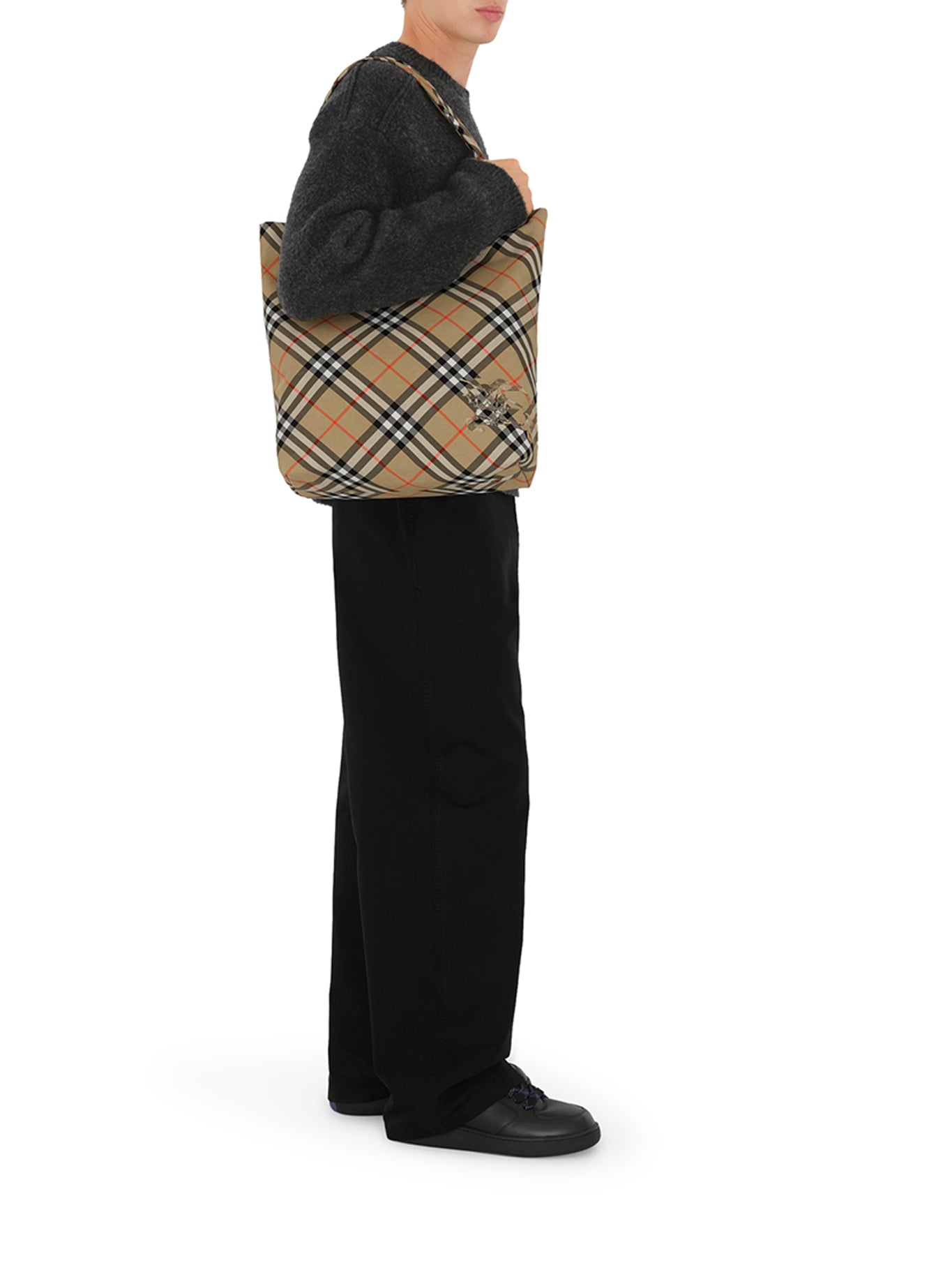 Burberry Check Tote Bag in Nude Neutrals - Stylish Sand Color for Women | Perfect for Work, Travel & Everyday Use (Model 8097716 A2021)