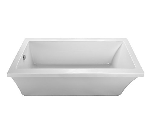 Freestanding Soaking Bathtub with End Drain - White | Relaxing Spa Experience for Modern Bathrooms