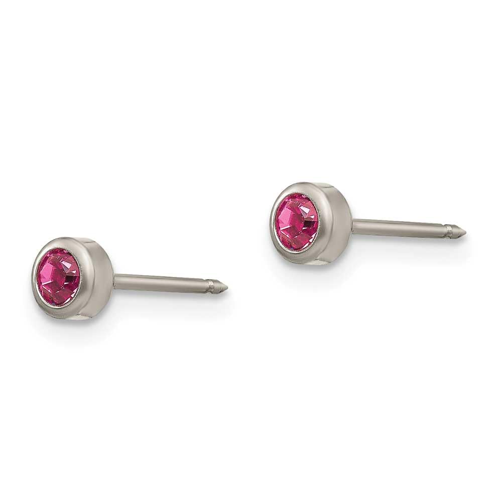 Inverness Titanium 4mm Rose Gold Crystal Bezel Stud Earrings for Women - Elegant Gift for Birthday, Anniversary & Special Occasions