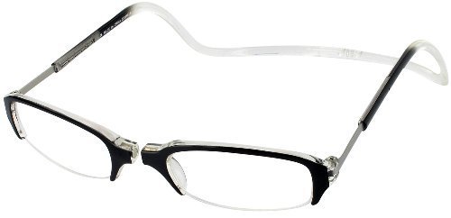 Clic Semi-Rimless Reading Glasses Black +1.50 for Work & Reading