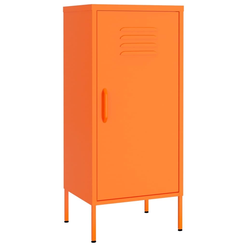 vidaXL 5-Shelf Storage Cabinet, Steel Bookcase with Adjustable Shelves - Orange Modern Home Furniture for Living Room, Office, Bedroom Organization & Display