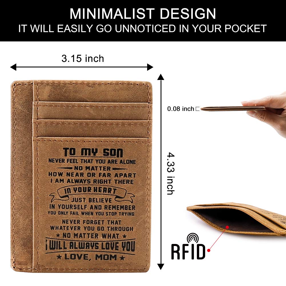 16th Birthday Gifts for Son - Leather Wallet for Boys with Money Clip | Graduation & Christmas Present for 16 Year Old Teen | Perfect for School, Travel and Daily Use