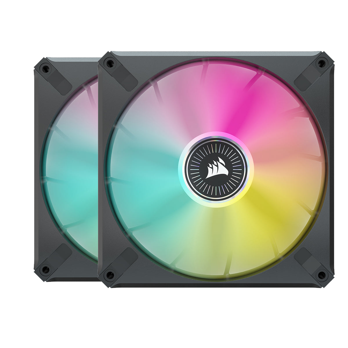 Corsair ML140 RGB ELITE Premium 140mm Magnetic Levitation RGB Cooling Fan Dual Pack with AirGuide Technology & Lighting Node CORE - High Performance PC Case Cooling for Gaming Rigs and Workstations