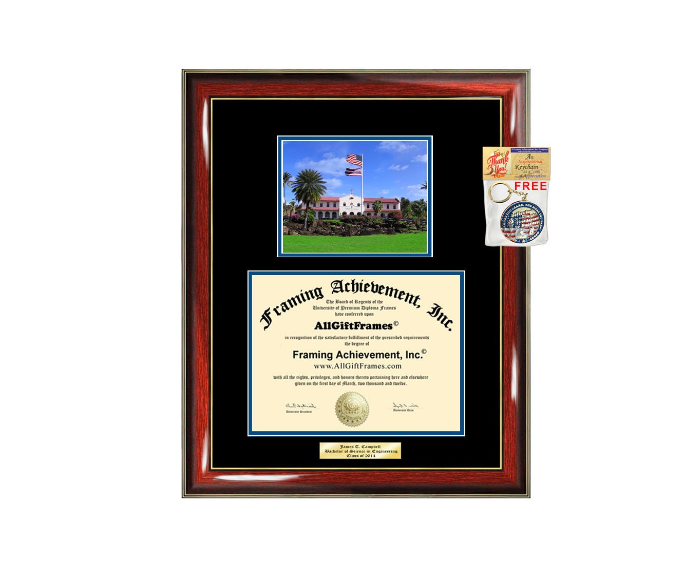 Chaminade University Diploma Frame - Personalized Engraved Graduation Picture Frame for Degree & Document Display | Perfect Graduation Gift for Campus Photos & Memories
