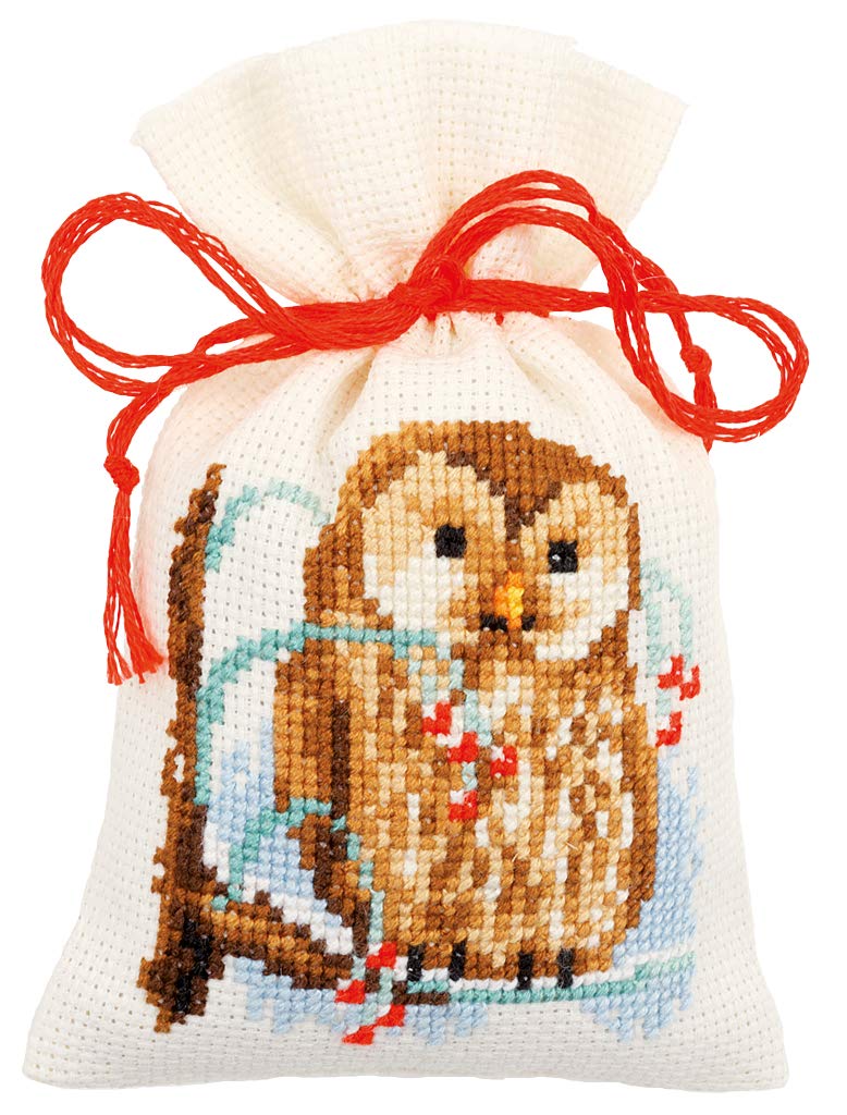 Vervaco Winter Bags Counted Cross-Stitch Kit - DIY Embroidery Kit for Beginners & Adults - Perfect for Holiday Gifts & Home Decor