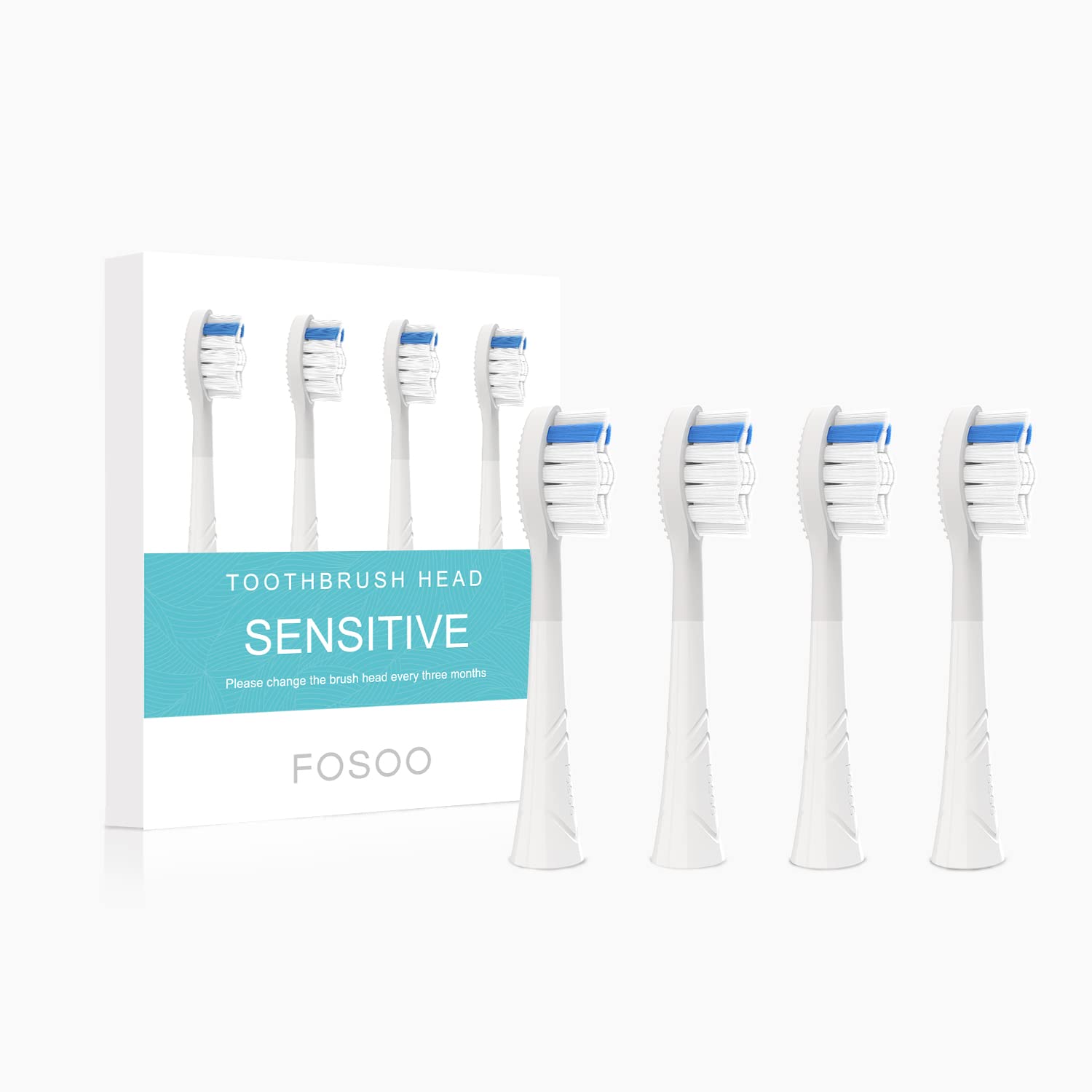 Replacement Brush Heads for Electric Toothbrush - Soft Bristles for Sensitive Teeth - 4 Pack Refill Heads Compatible with APEX/NOV/LUX Models - Perfect for Travel, Home & Daily Oral Care Routine
