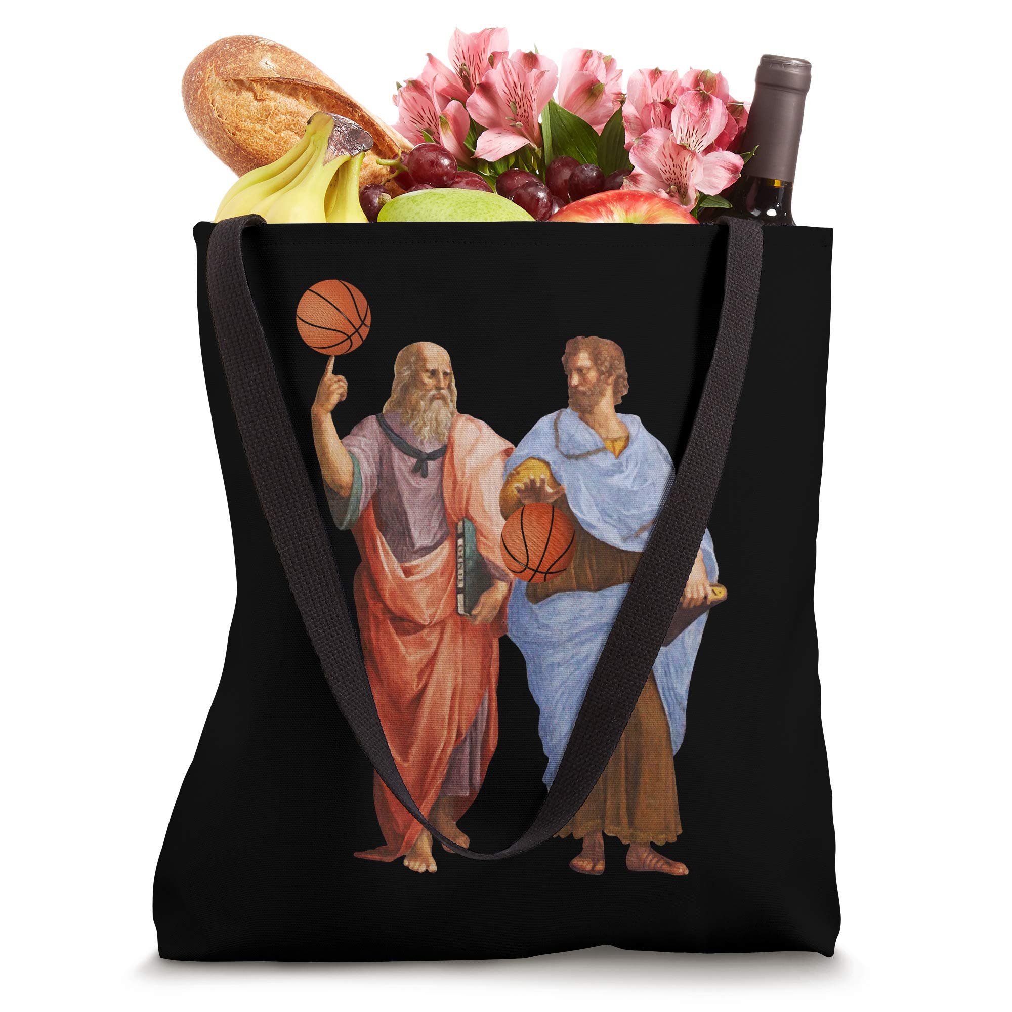 Philosopher Tote Bag with Aristotle & Plato for Basketball Fans
