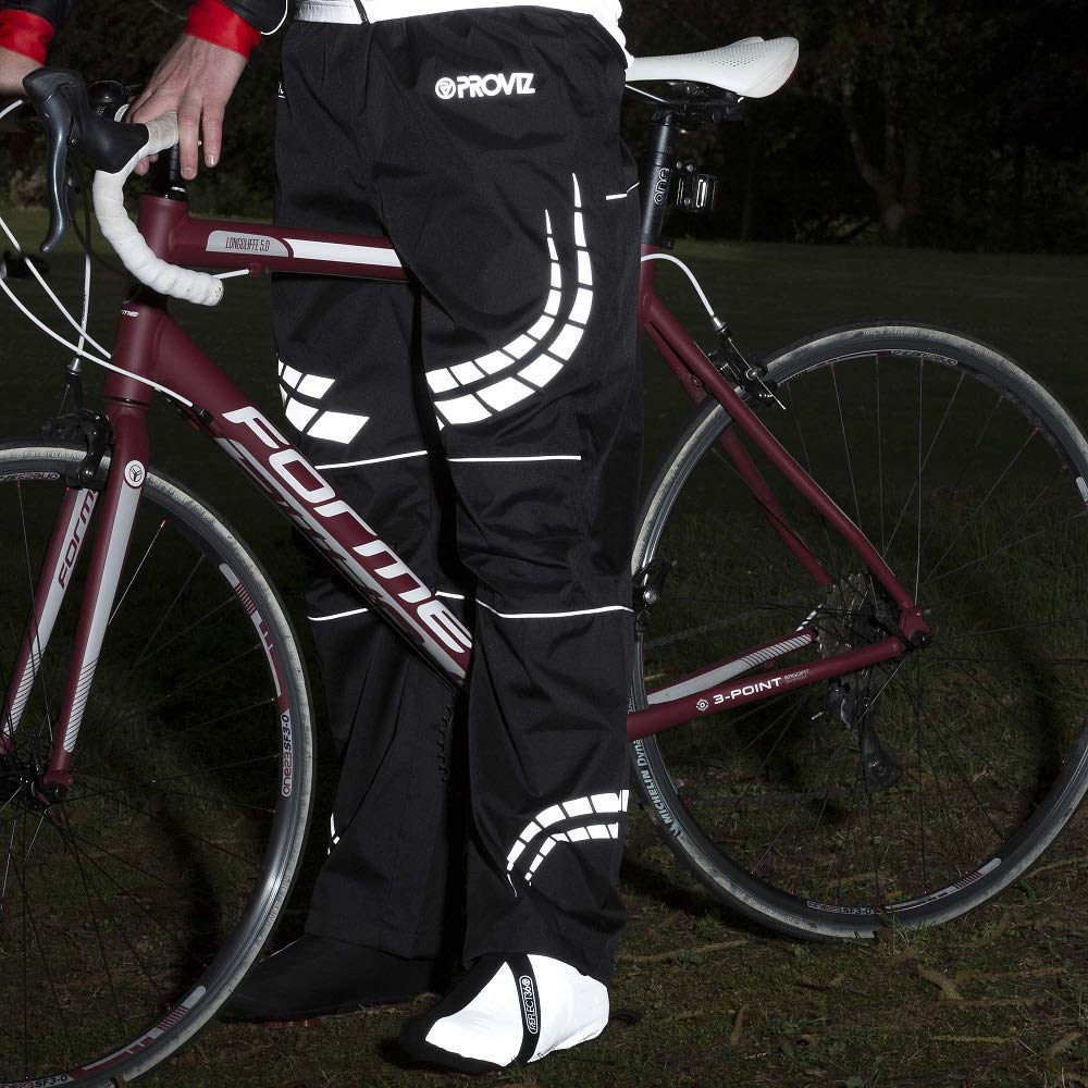 Proviz REFLECT360 Waterproof Pants for Women - High Visibility Cycling & Running Pants with Reflective Technology for Night Safety
