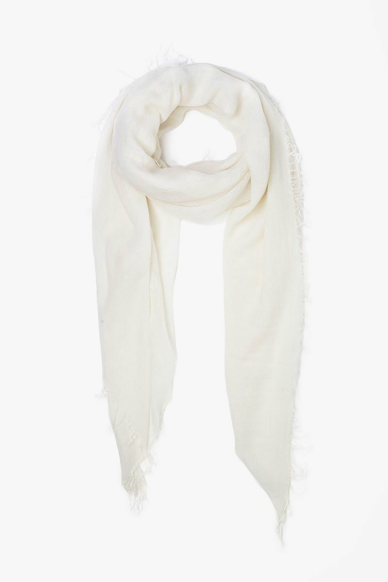 Luxury Cashmere and Silk Scarf - Soft Eggshell Color Wrap for Women - Perfect for Winter Fashion, Office Wear & Gift Giving