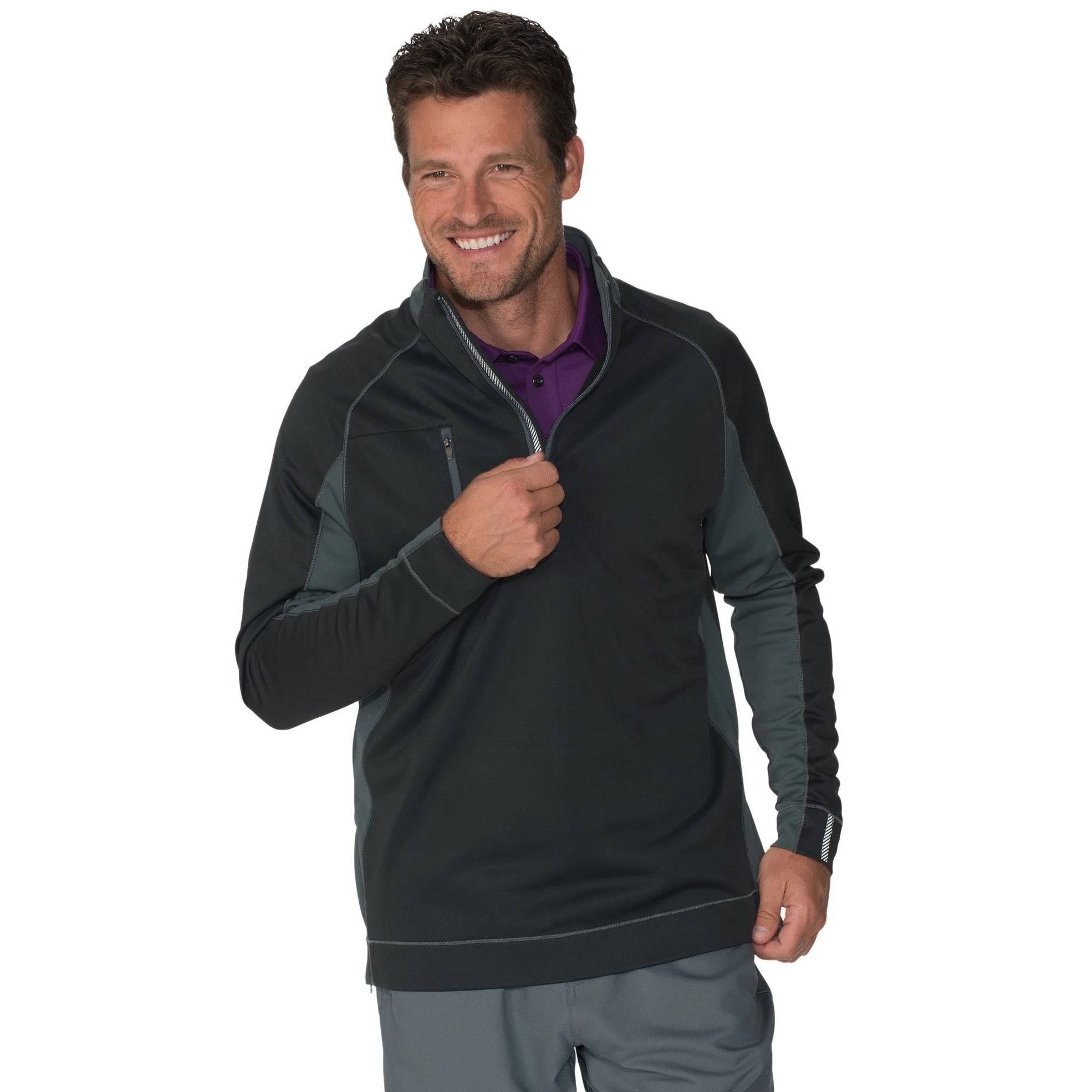 Chase 54 Ascend Men's Long Sleeve 1/4 Zip Golf Shirt - Breathable & Moisture-Wicking Performance Top for Golfing, Casual Wear & Outdoor Activities