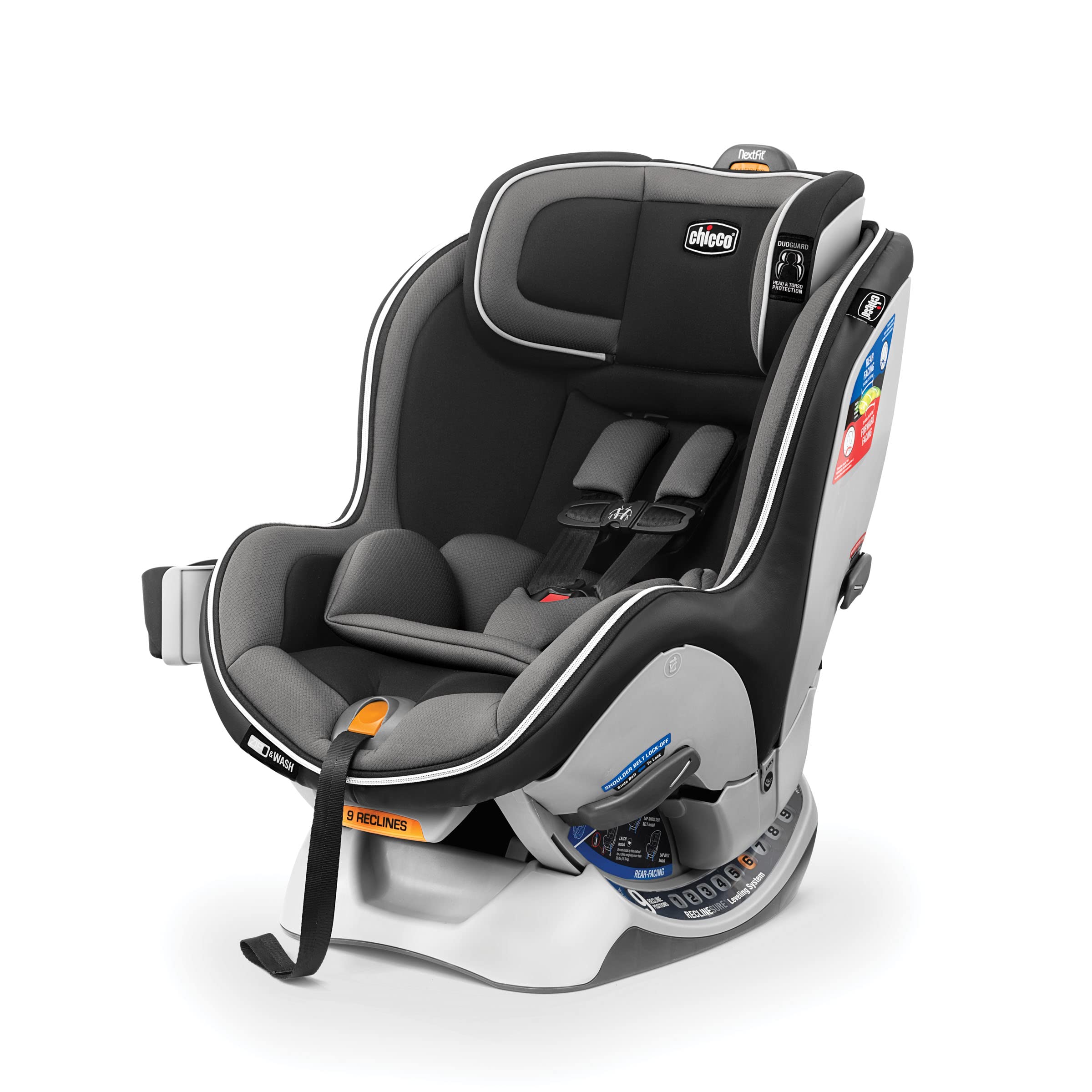 Chicco NextFit Zip Convertible Car Seat - Rear Facing 5-40 lbs & Forward Facing 25-65 lbs - Premium Infant & Toddler Safety Seat with Easy Zip Installation - Carbon Black Grey - Perfect for Family Travel, Road Trips & Daily Commute