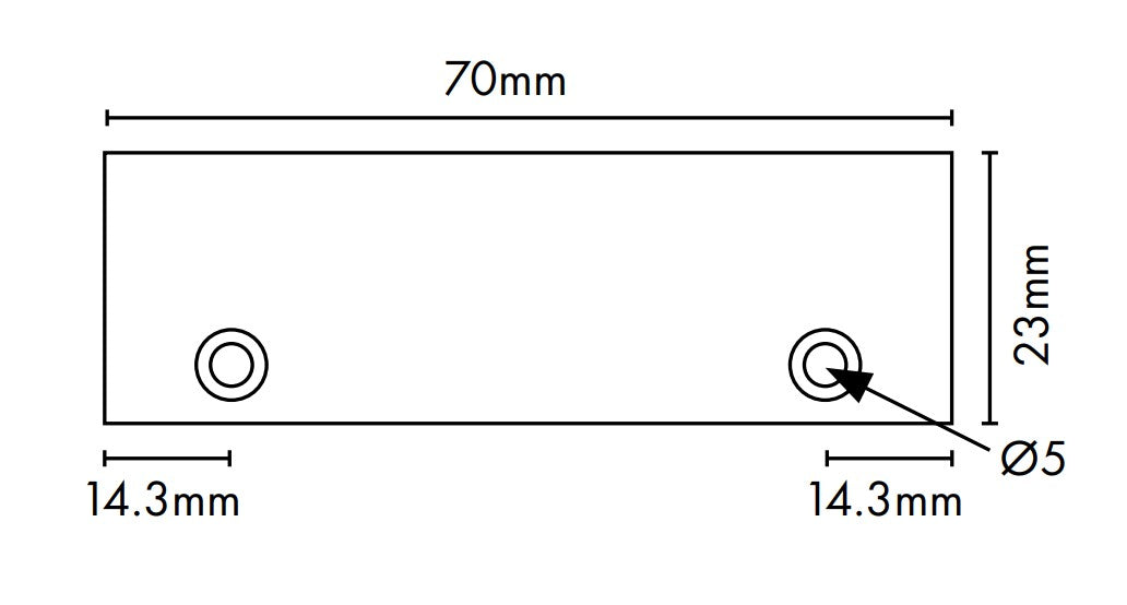 Aluminum Handrail End Plate 70x23mm - VISOR Balustrade Accessory for Staircase & Railing Safety