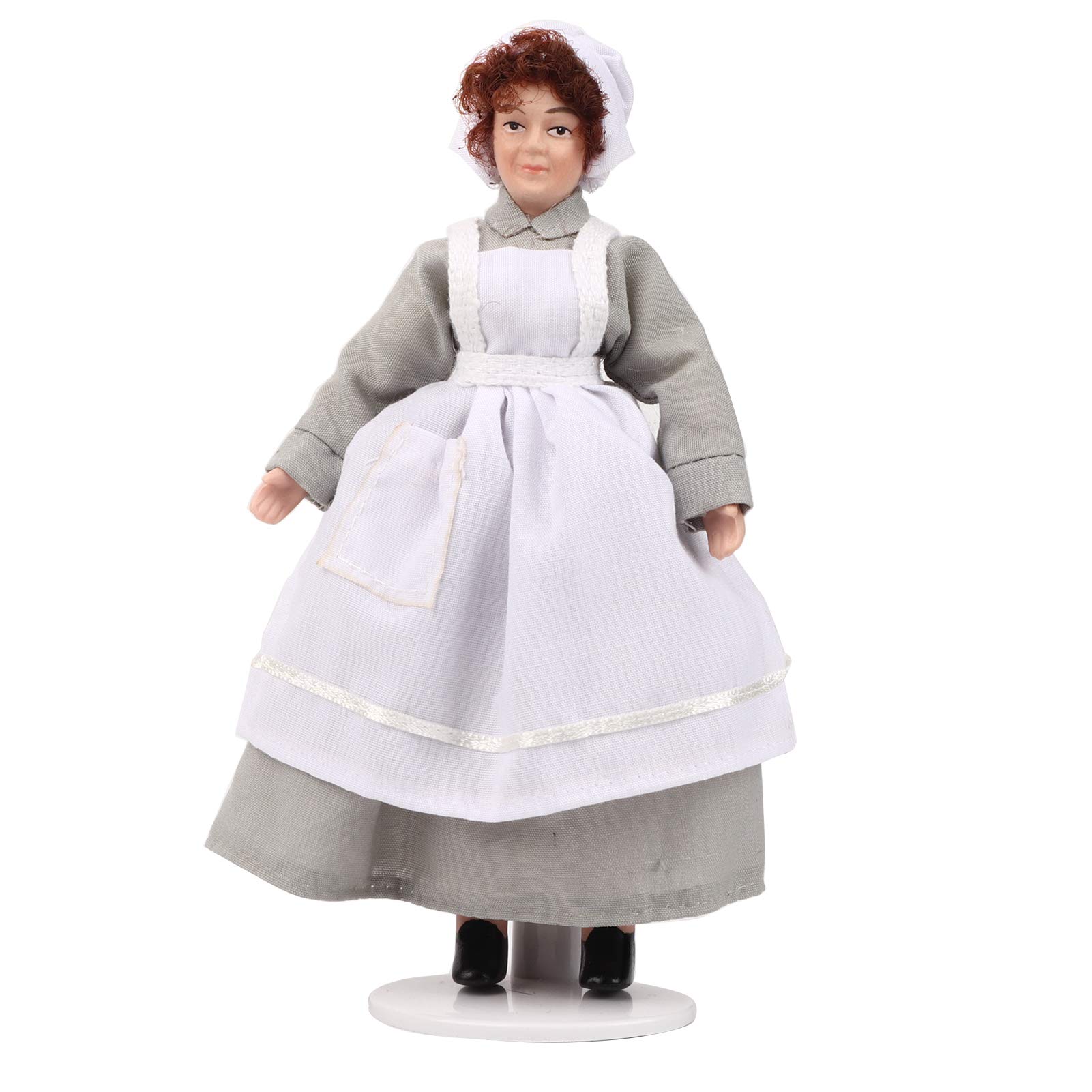 Keenso Miniature Porcelain Doll - Chef & Servant Dollhouse Accessories | Realistic Kitchen Decor for Dollhouses, Miniature Scenes & Collectors