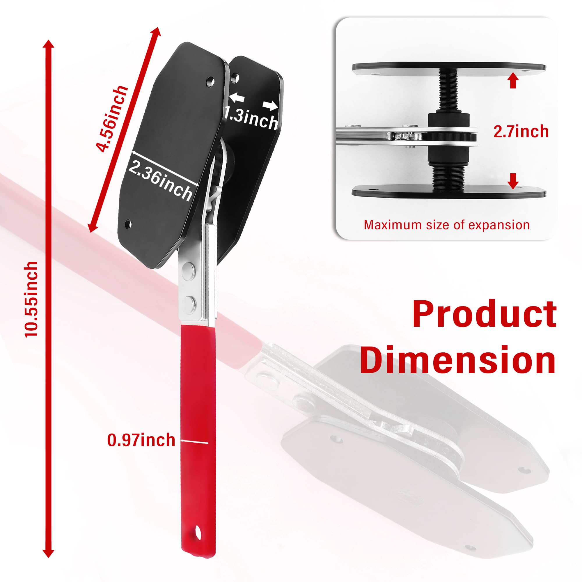 Professional Brake Caliper Press Tool with 360° Rotating Ratchet - Caliper Piston Compressor & Brake Pad Spreader for Single/Twin/Quad Piston Calipers (Red) - Perfect for DIY Auto Repair & Mechanic Shop Maintenance