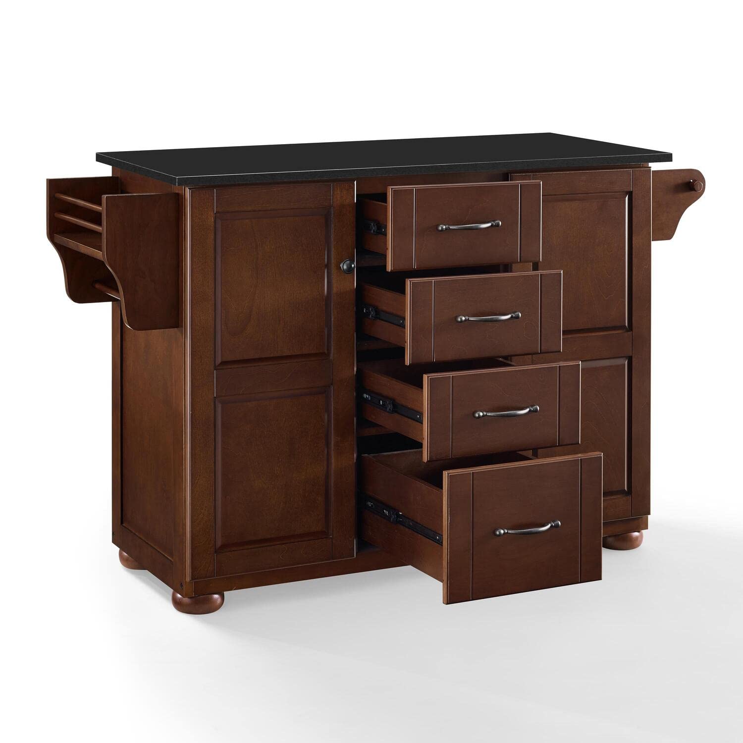 French Granite Kitchen Island - Spacious Mahogany/Black Countertop for Modern Kitchens