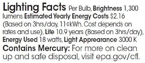 TCP 4891830K 18W CFL 3000K Compact Fluorescent Spring Lamp - Warm White Light Bulb for Home, Office & Commercial Lighting