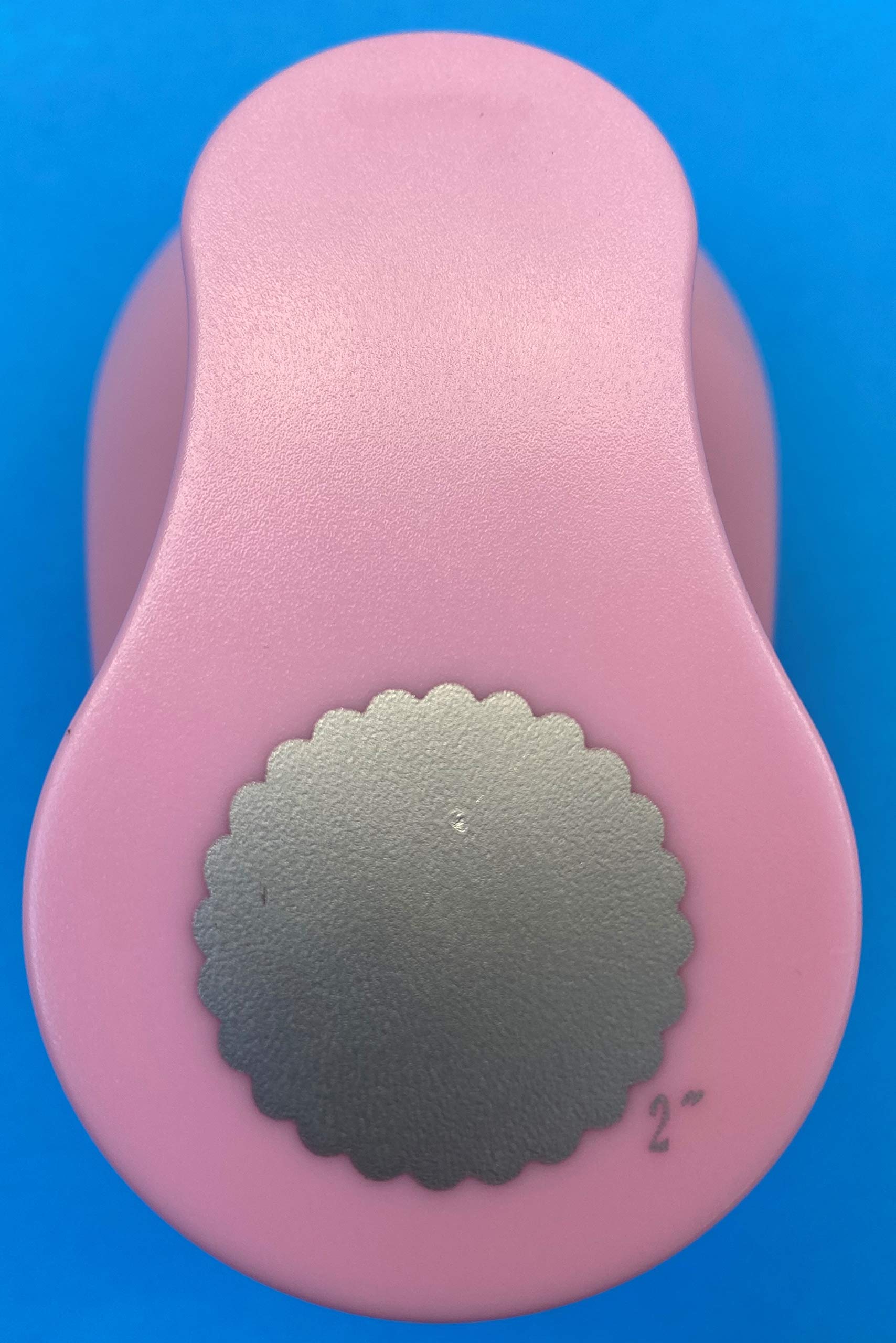 Pink Eva Foam Punch Scallop Tool - 1.89 Inch (4.8cm) Craft Hole Puncher for DIY Scrapbooking, Card Making & Paper Crafts - Perfect for Handmade Greeting Cards, Journals & Home Decor Projects