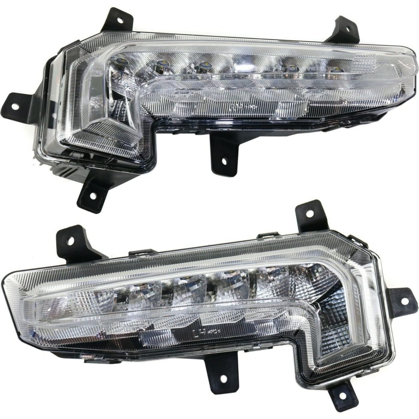 2016-2018 Chevrolet Malibu LED DRL Fog Lights Replacement - Left & Right Passenger Side (Part# 12538400 22982837 GM2562110 12538300 22982838 GM2563110) - Durable Bumper Daytime Running Lamps for Enhanced Visibility & Safety