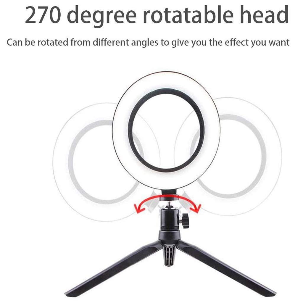 Ring Light with Tripod & Phone Holder for Live Streaming & Makeup | Mini LED Camera Light for Photography | Perfect for Vlogging & Selfies